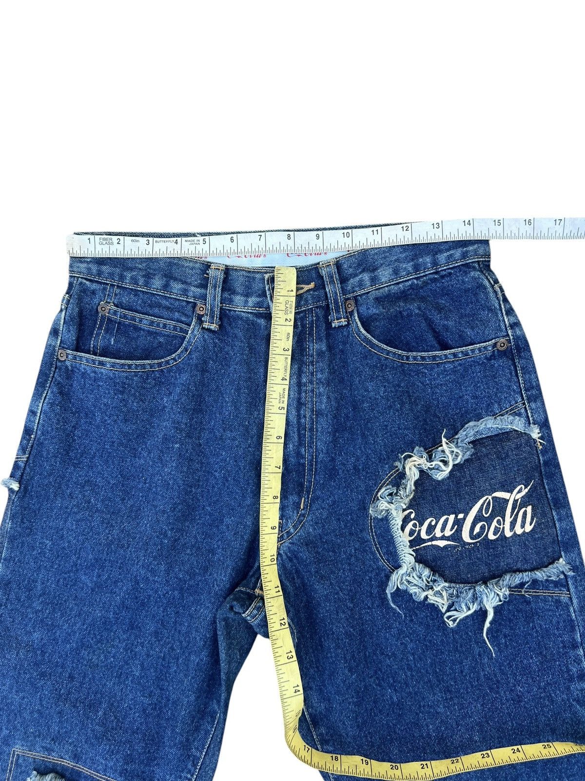 Coca Cola Vintage 90s Coca Cola Patchwork Denim Jeans Pant Size US 29 - 2 Thumbnail