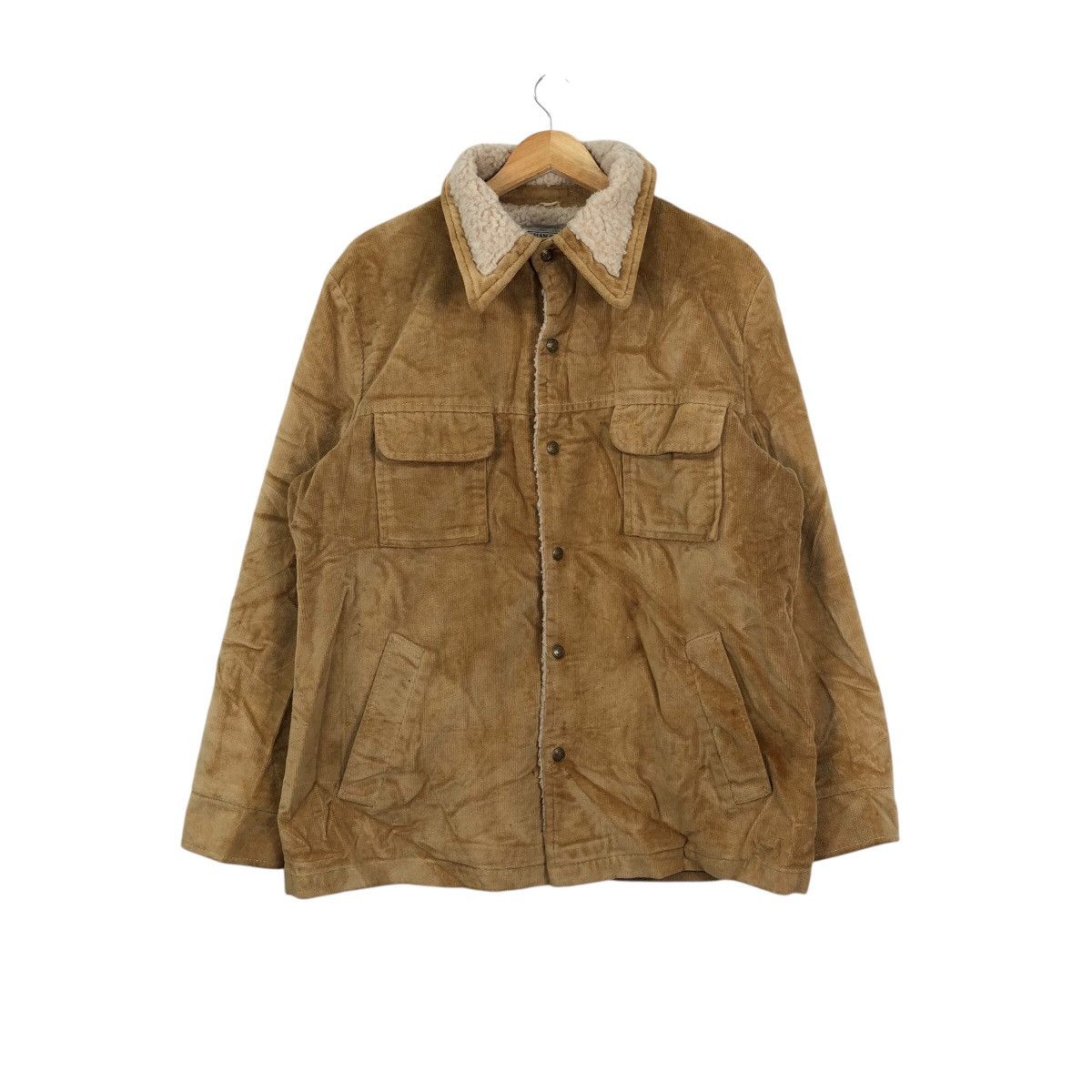 Vintage 70s WILLIAM BARRY USA Corduroy Sheepskin Jacket