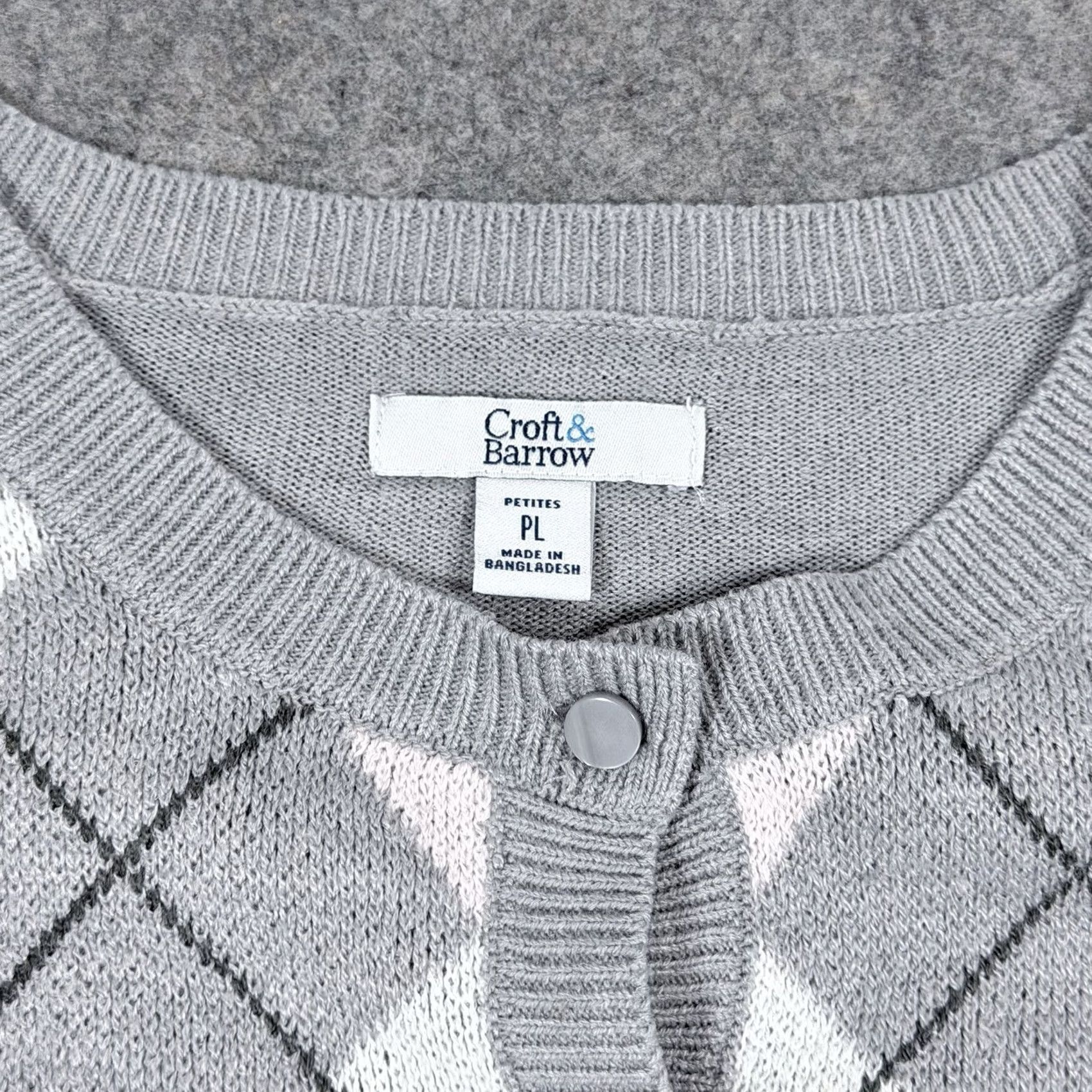 Croft & Barrow Croft & Barrow Cardigan Sweater Women's Large Gray PT Petite Knit Open Collarless Lightweight 90s Bohemian Regular Womens Size L / US 10 / IT 46 - 3 Thumbnail
