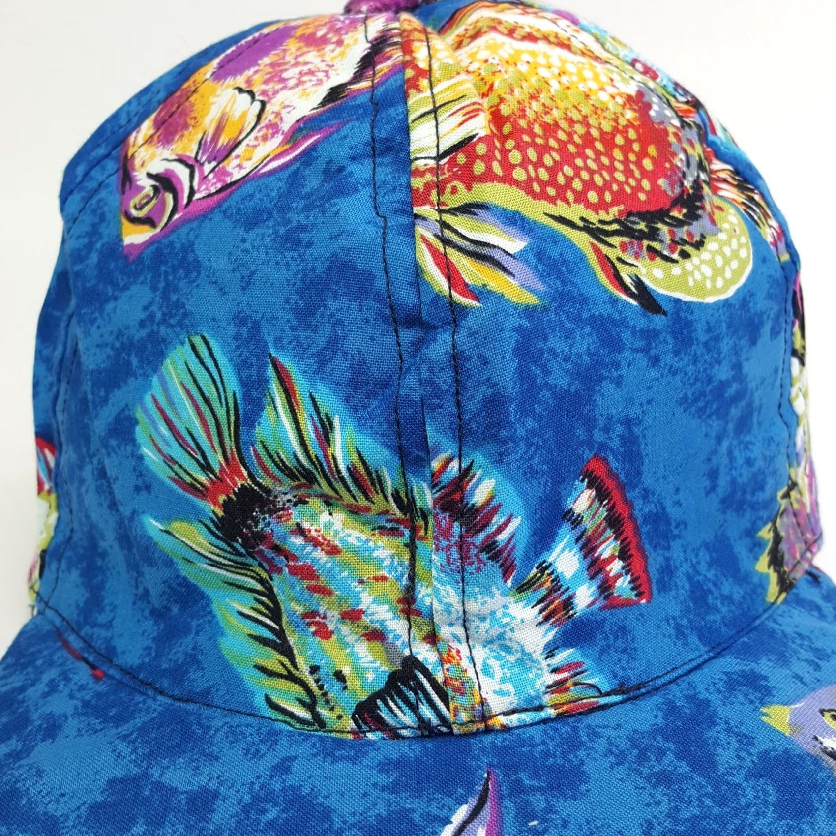 Vintage VINTAGE Infinity Chic Baseball Cap Hat Adjustable USA Made Blue 90s Tropical Fish Snapback Mens Hat Size ONE SIZE - 3 Thumbnail