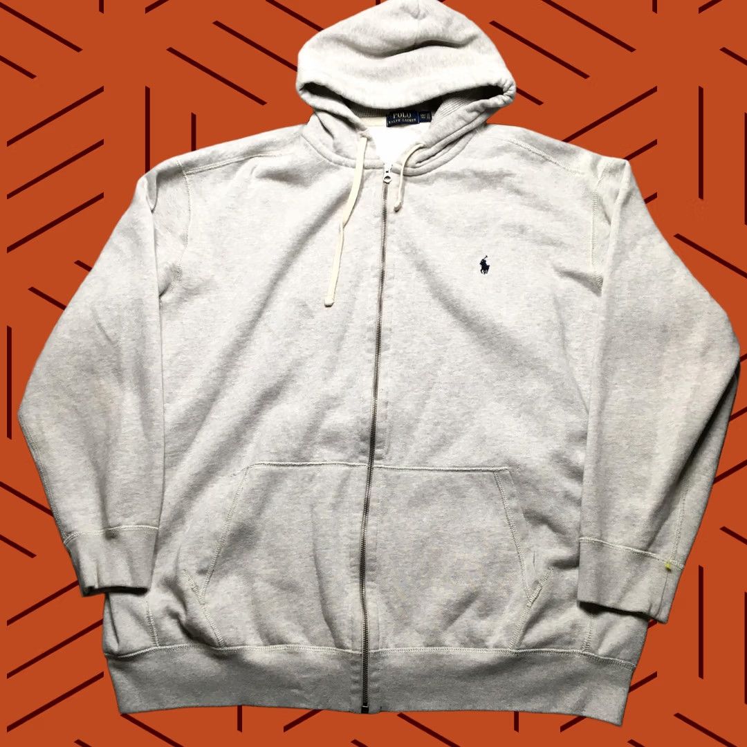Polo Ralph Lauren Polo Ralph Lauren Hoodie Mens 4XLT Gray Full Zip Sweatshirt Big Tall Fleece Size US XXL / EU 58 / 5 - 1 Thumbnail