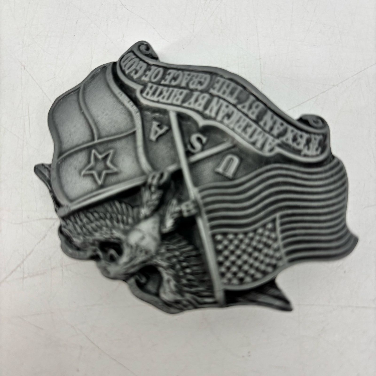 Vintage Great American Belt Buckle Texas by The Grace of God Pewter Size ONE SIZE - 6 Thumbnail