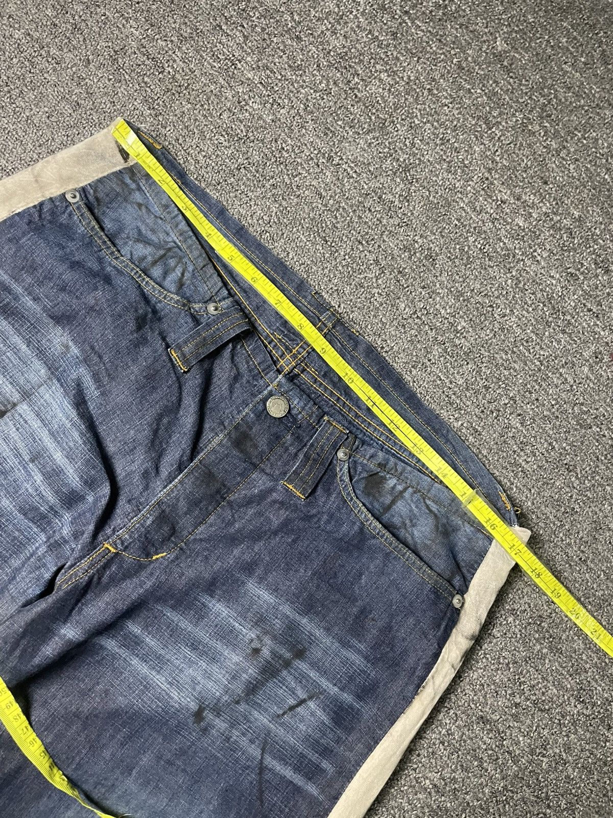 CABANE de ZUCCa × Japanese Brand × Vintage Cabane De Zucca Side Tape Pattern Jeans (104) Size US 34 / EU 50 - 4 Thumbnail
