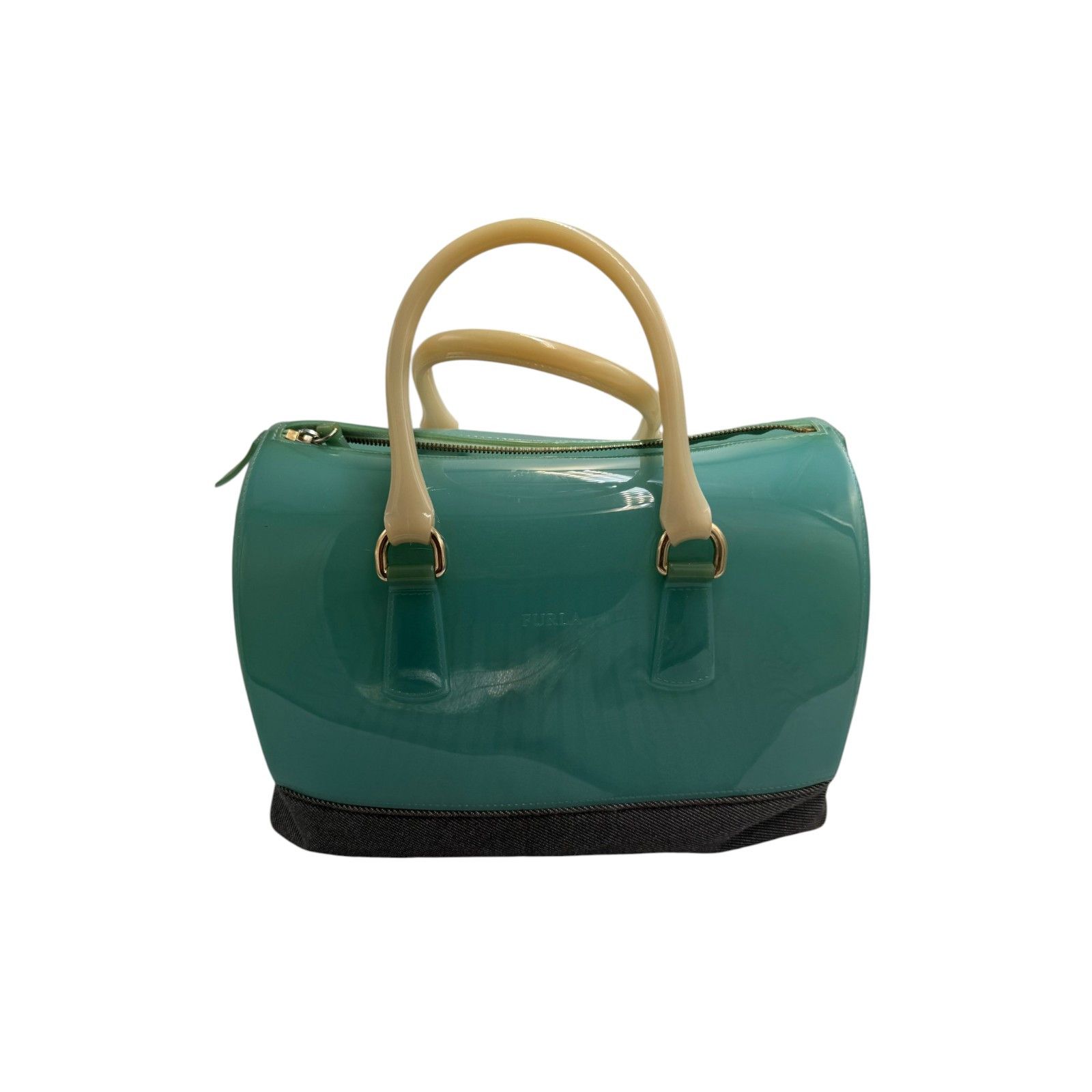 Furla Furla Teal Blue/Black Rubber and Denim Candy Bag Size ONE SIZE - 8 Thumbnail