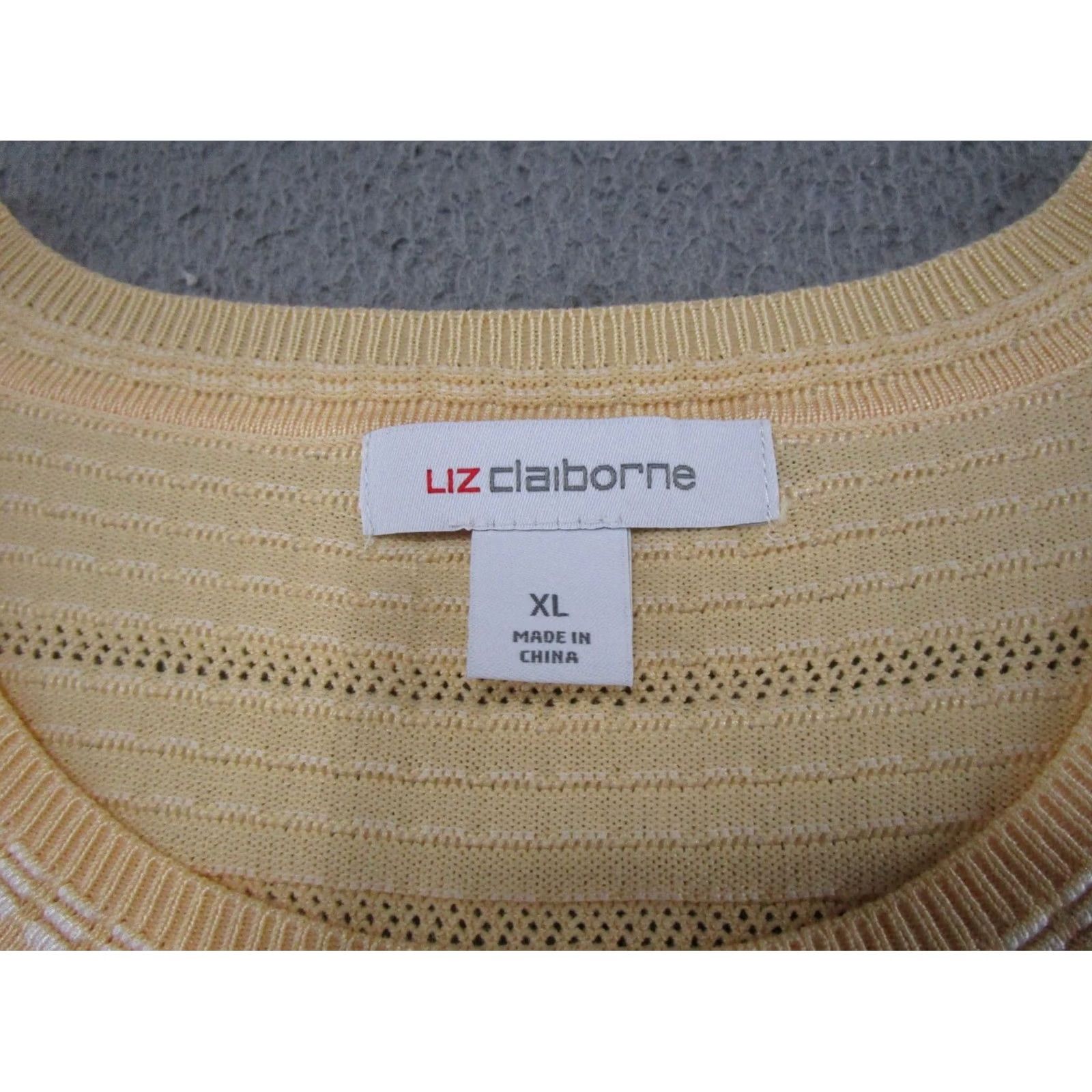 Liz Claiborne Liz Claiborne Sweater Top Striped Short Sleeve XL Womens Pullover Knit Cotton Multicolor Cardigan? Size XL / US 12-14 / IT 48-50 - 4 Thumbnail