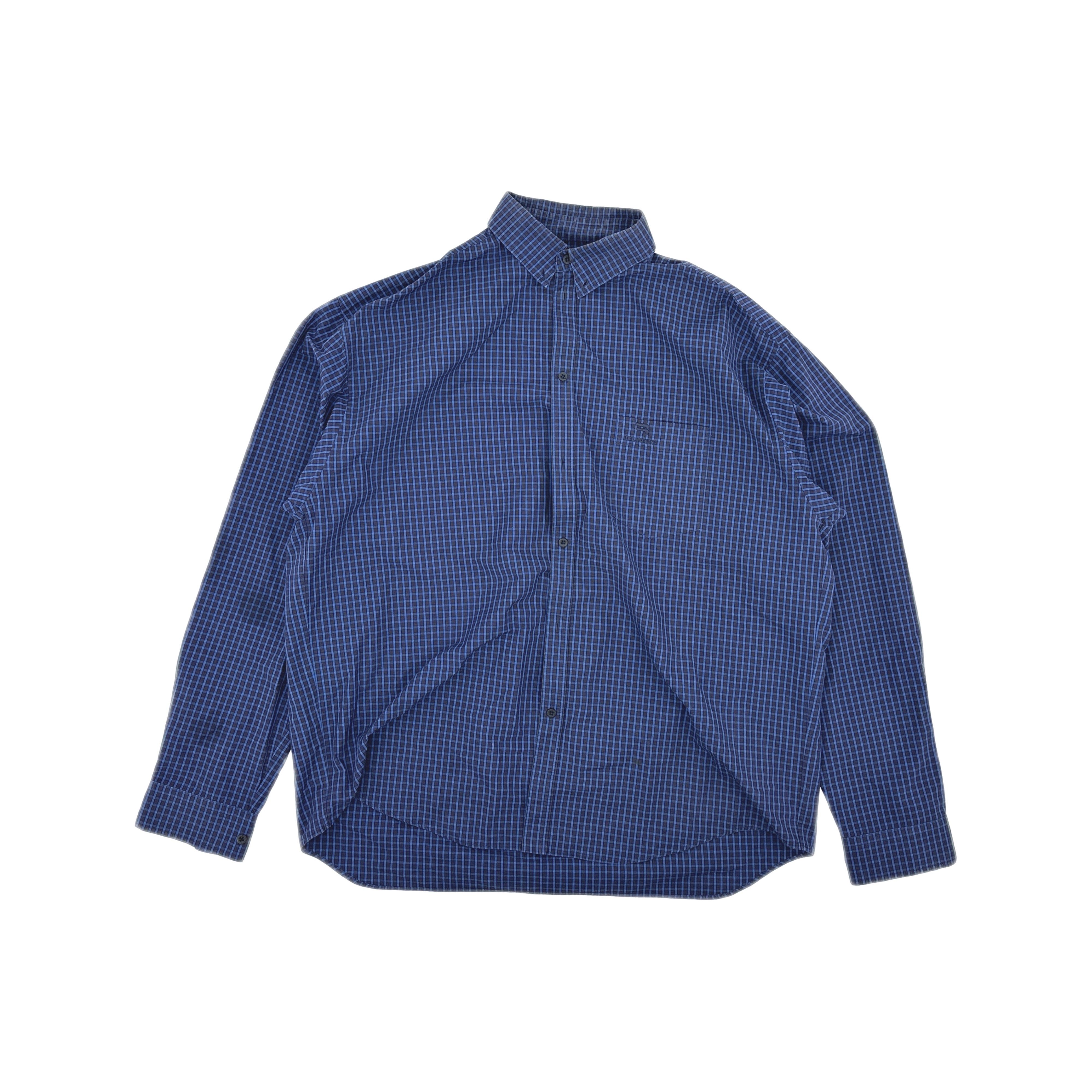 Balenciaga Balenciaga Blue Plaid Shirt Size 39 Size US M / EU 48-50 / 2 - 1 Thumbnail