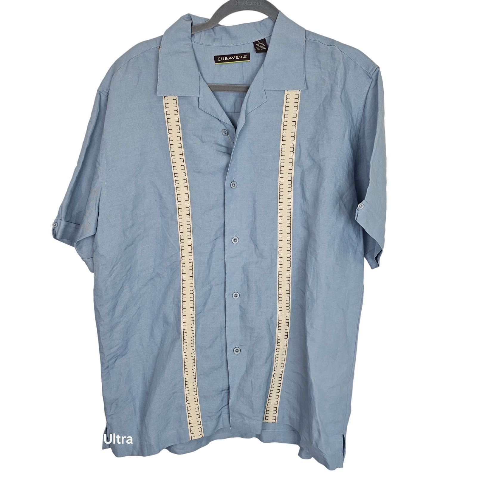 Cubavera Cubavera Mens Button Shirt Size L Resortwear Travel Beach Size US L / EU 52-54 / 3 - 1 Thumbnail