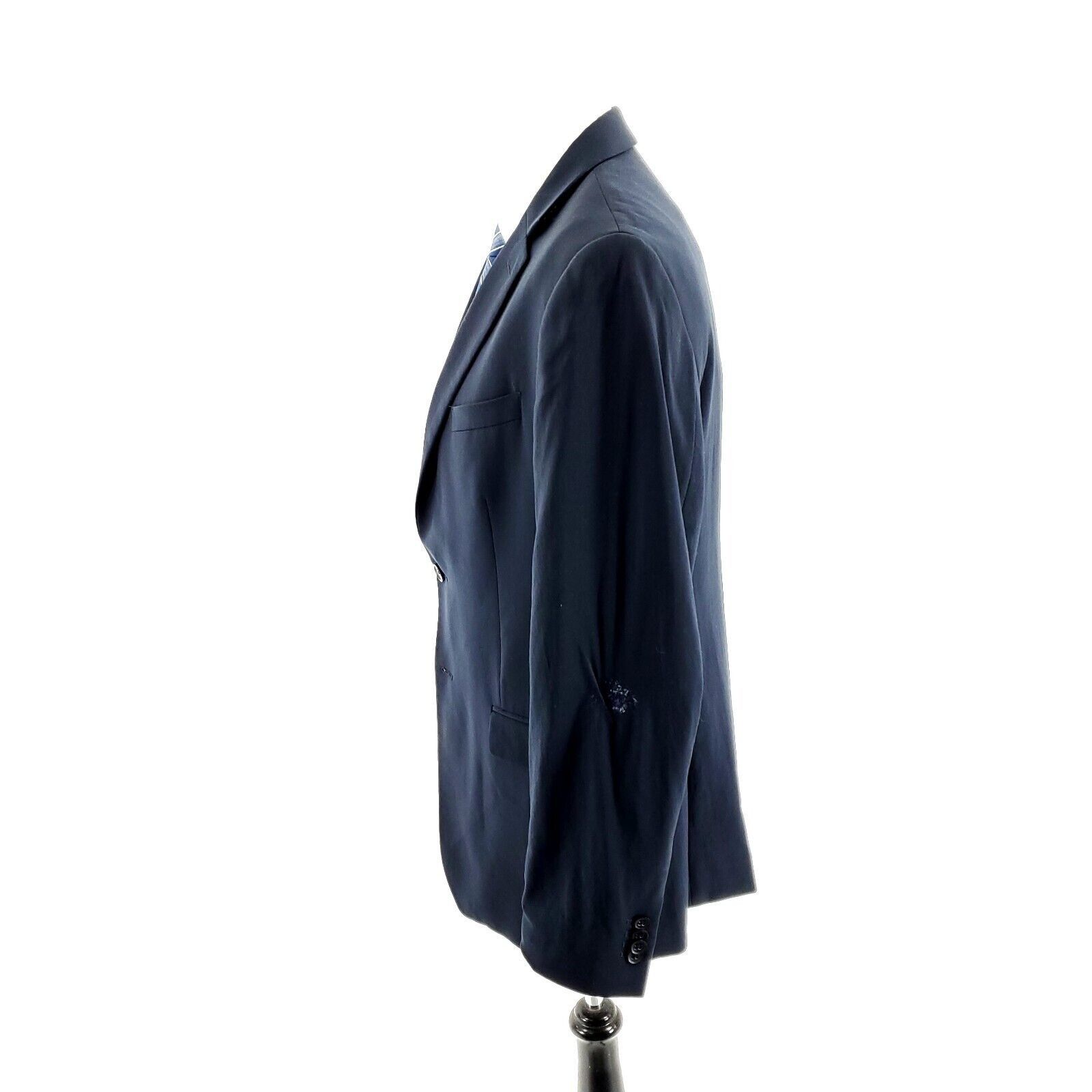 Banana Republic DAMAGED Banana Republic Wool 2 Button Blazer 40R Blue Lanifi Size 40R - 6 Thumbnail