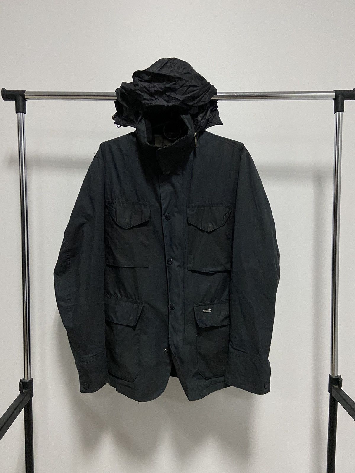 Barbour × Vintage Barbour Tailored Sapper Wax vintage hooded jacket Size US S / EU 44-46 / 1 - 3 Thumbnail