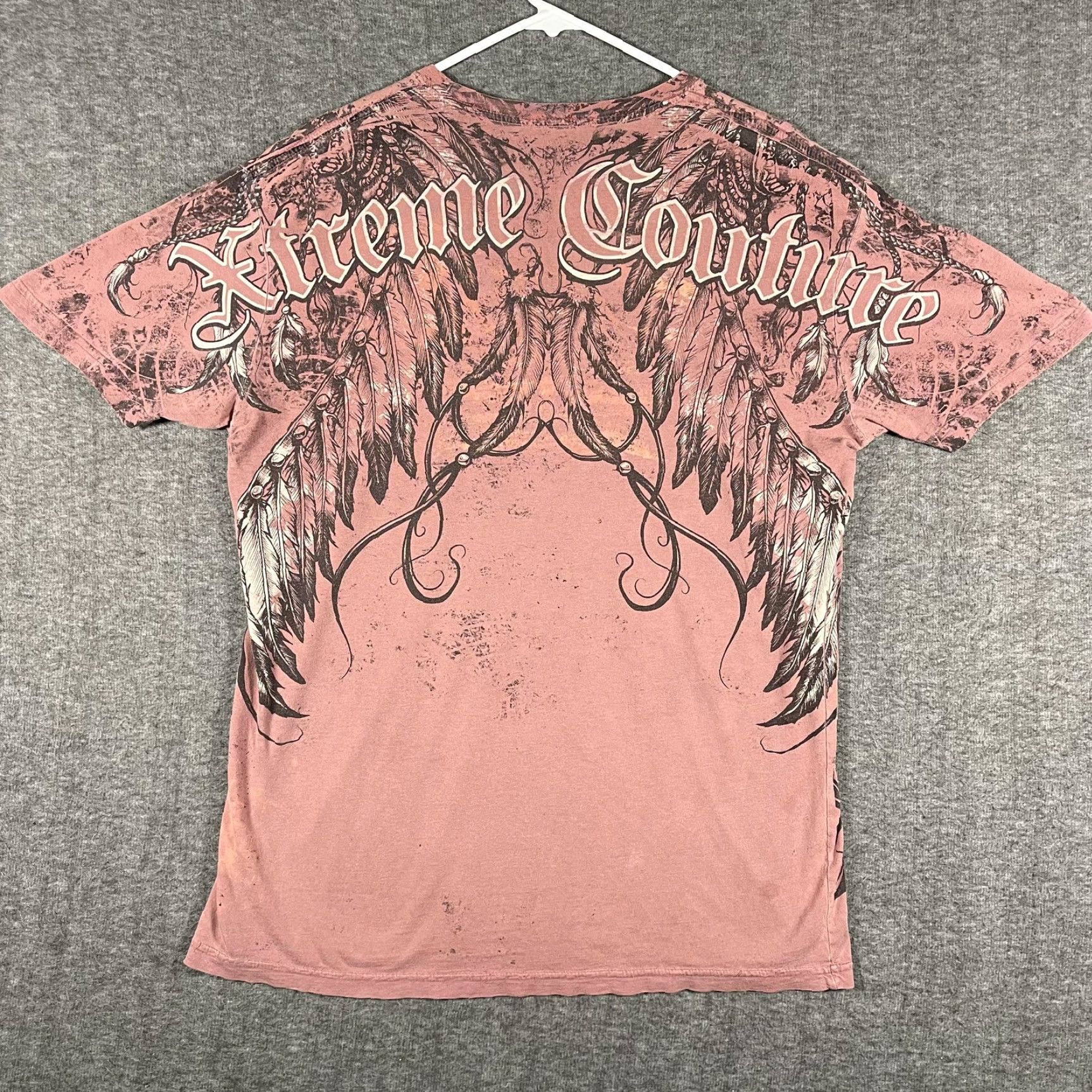 Vintage VINTAGE Xtreme Couture Shirt Mens L Pink Skull Biker Graphic Tee Man Xtreme Couture Crew Neck Short Sleeve 90s 2000s Size US L / EU 52-54 / 3 - 3 Thumbnail