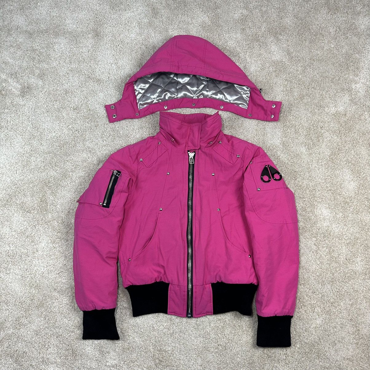 ジャケット MOOSE KNUCKLES Women Jackets M34LJ148 1498 Pink NWT Moose Knucklers Big Girl's Pink Unisex Bomber Jacket