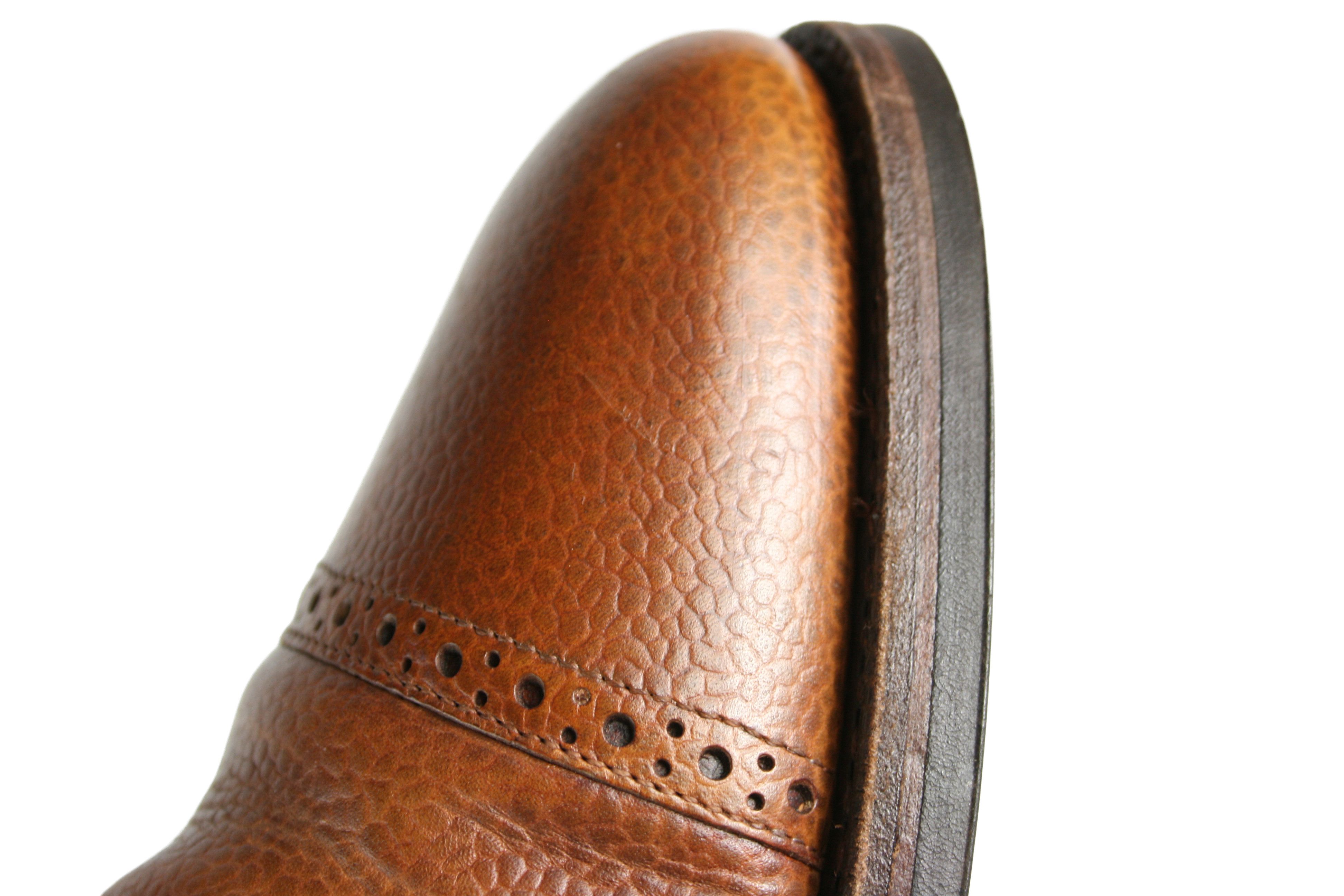Meermin Chestnut Country Calf Pebble Grain Leather Shoes Size US 11.5 / EU 44-45 - 7 Thumbnail