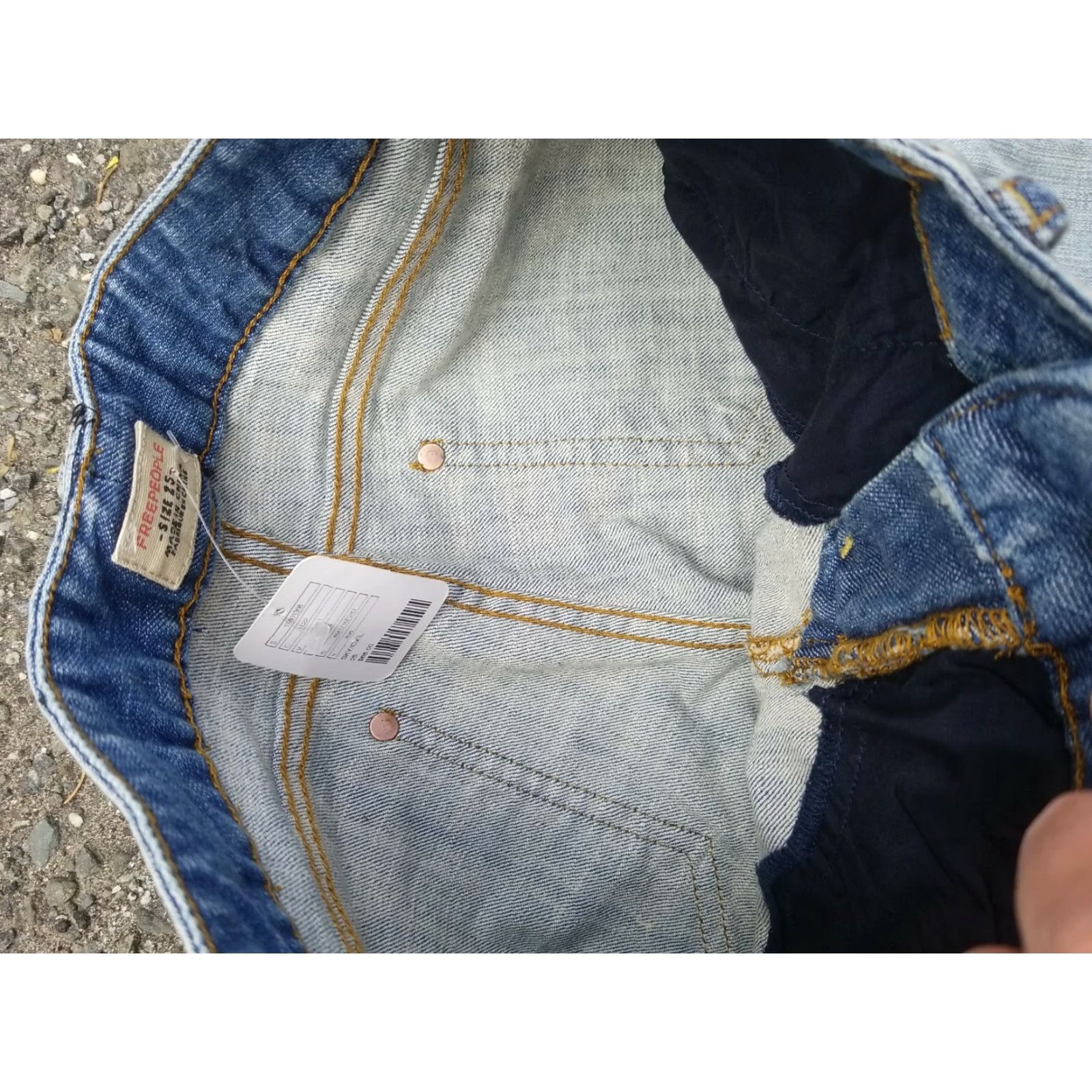 Free People Free People Denim Jeans Blue Regular 25 Women Boho 28x29 Zip Copper Rivets Size 28" / US 6 / IT 42 - 4 Thumbnail