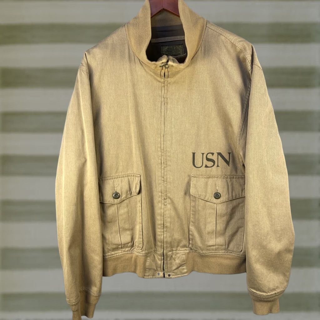 Vintage Willis & Geiger Jacket Mens 44 Beige Navy Summer Flying Tan Corduroy USA Size US S / EU 44-46 / 1 - 1 Thumbnail