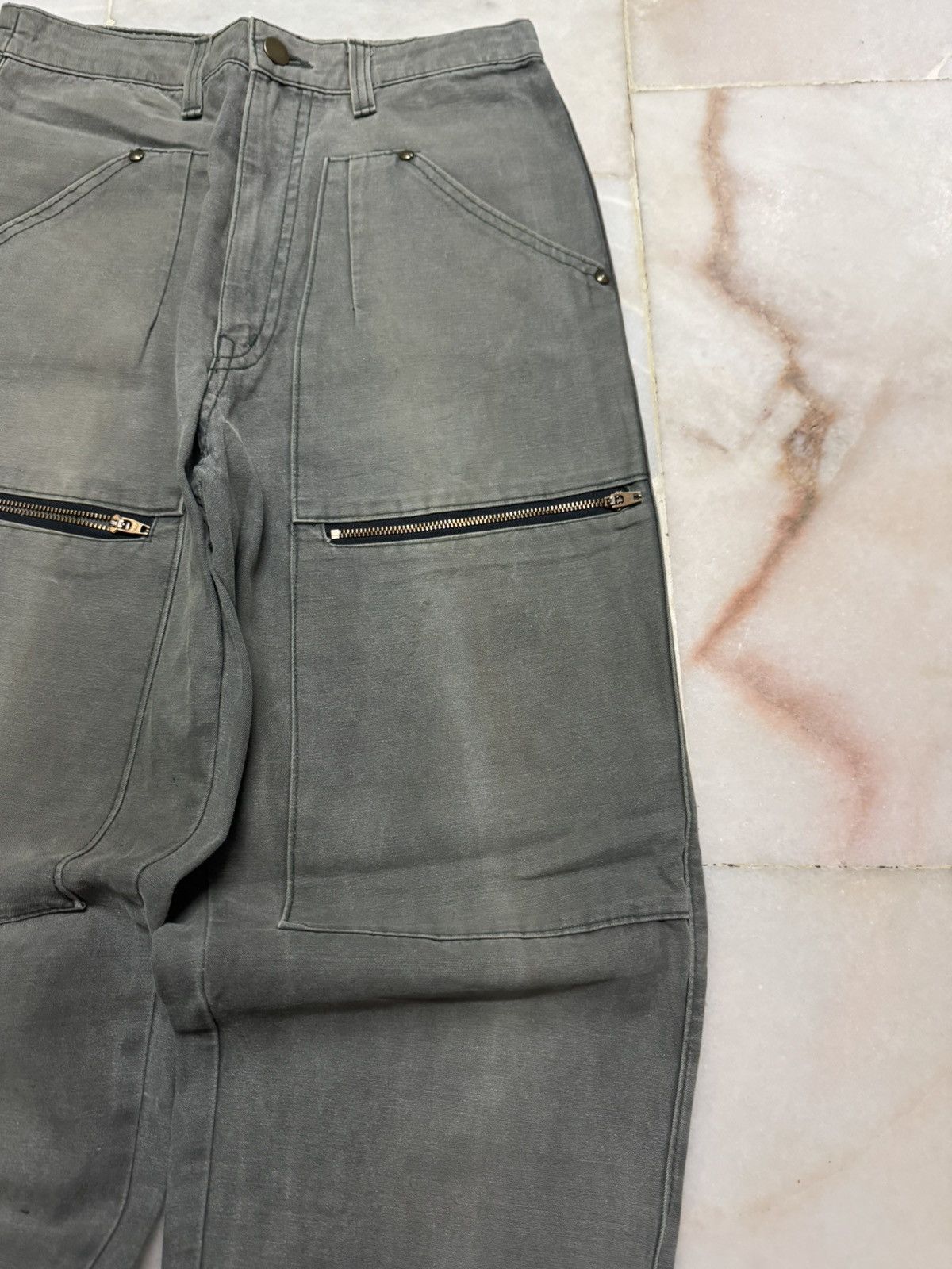 Japanese Brand THRASHED 90s WORKWEAR PANTS MULTIPOCKET DOUBLE KNEE Size US 26 / EU 42 - 5 Thumbnail