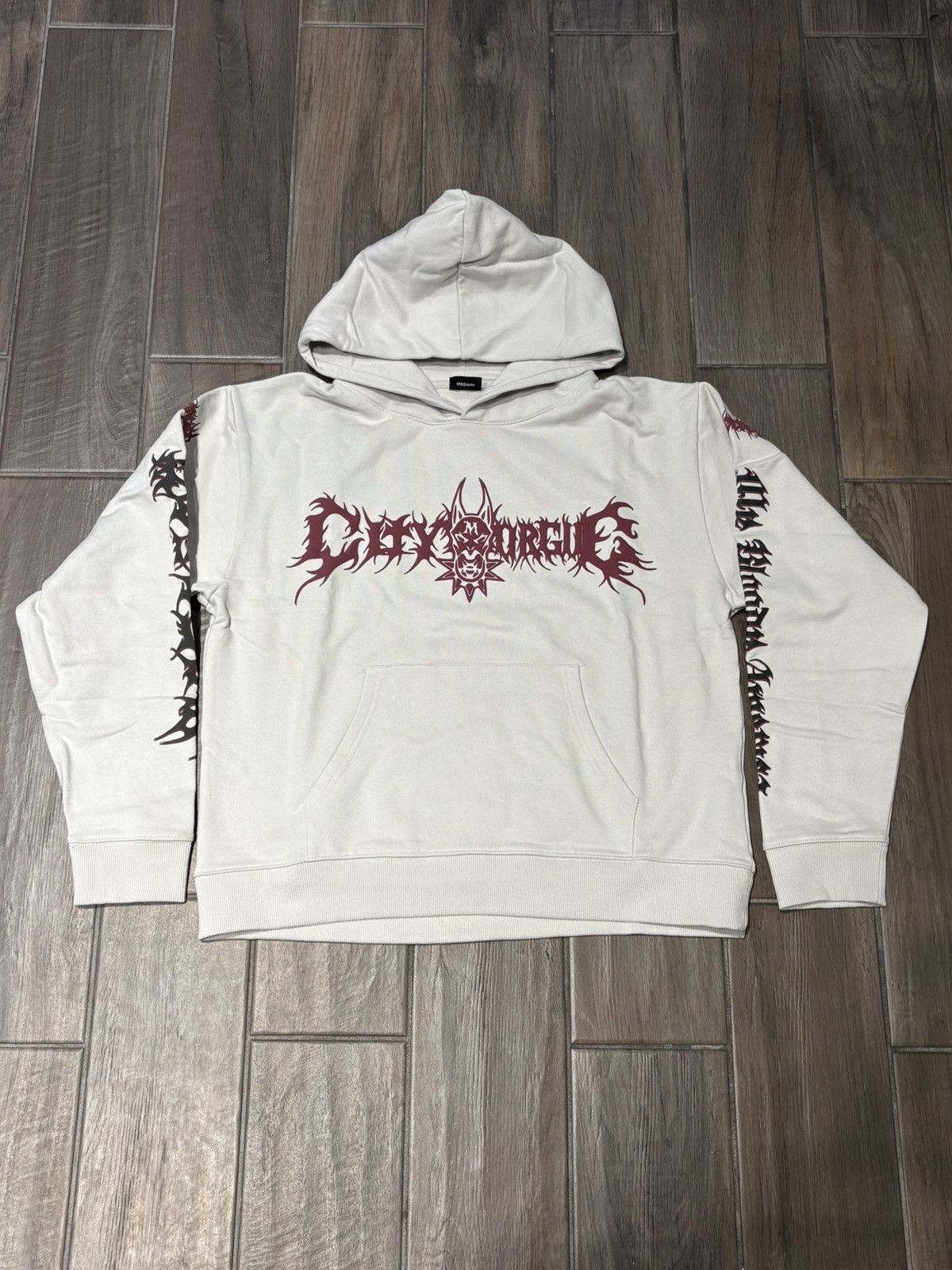 REVENGE × City Morgue Arch Logo Claw Hoodie White｜関送無料 City Morgue × Revenge Revenge x City Morgue Arch Logo Claw