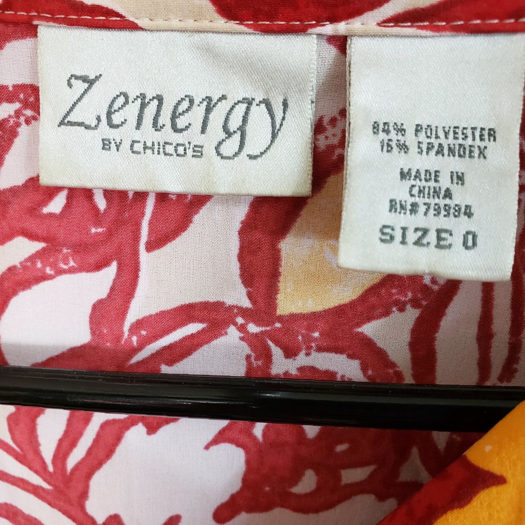 Vintage Chicos Zenergy Womens Jacket Sz Small Red Floral Long Sleeve Zip Size S / US 4 / IT 40 - 5 Thumbnail
