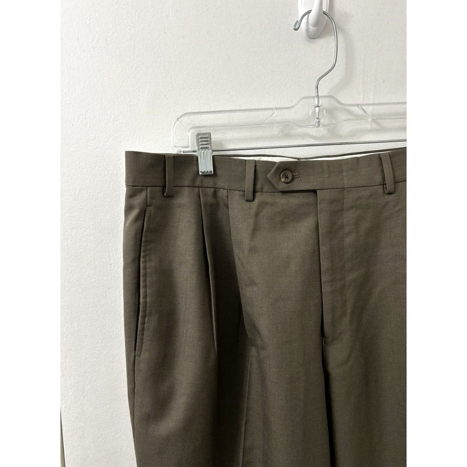 Ralph Lauren Ralph Lauren Total Comfort Pants Mens 36x27 Brown Dress Pants Pleated Cuffed Wool Classic Front Slashed Pockets Zipper Button Wool 100% Size US 36 / EU 52 - 4 Thumbnail