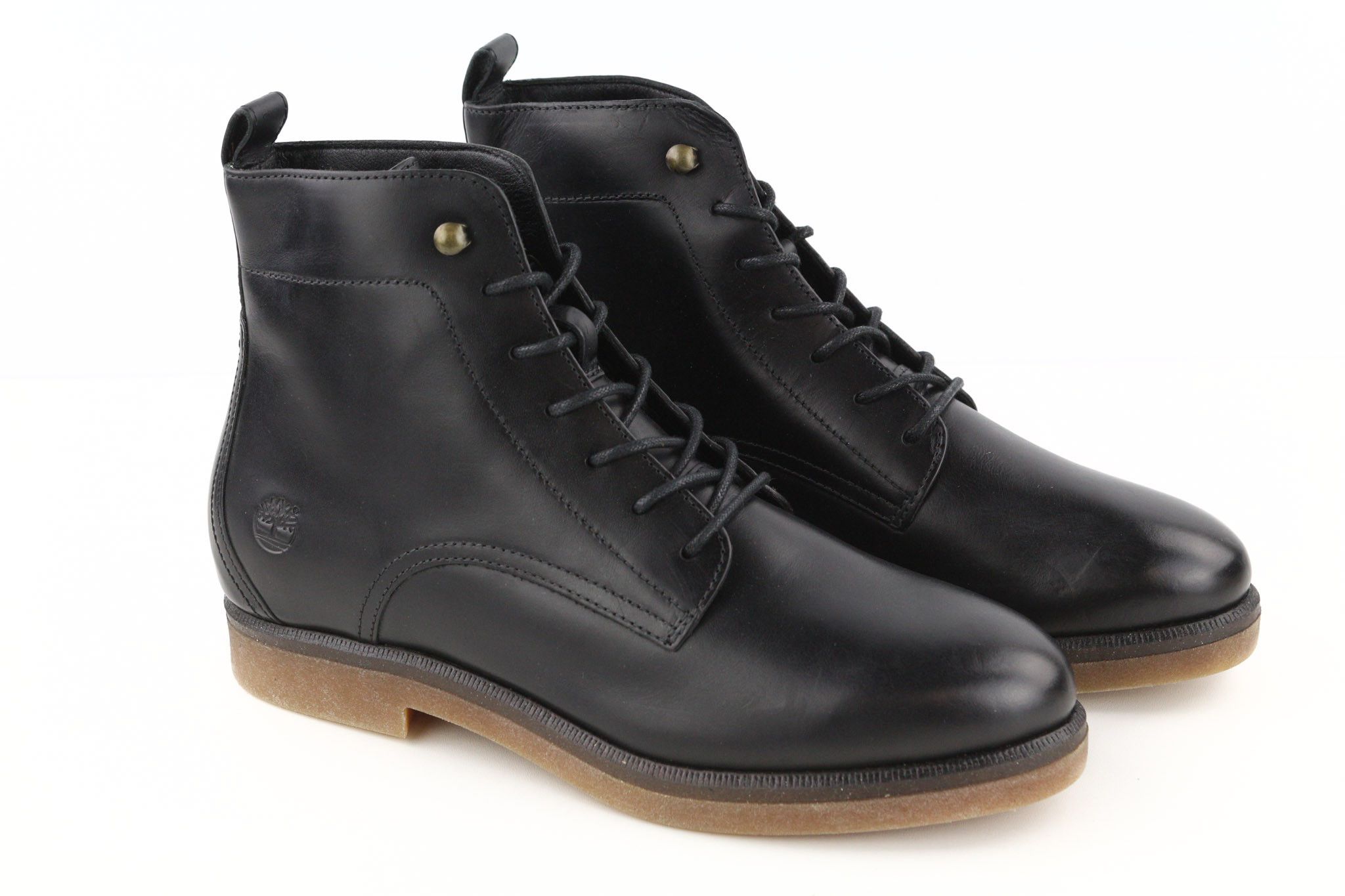 Timberland A2JK7 UK7.5 Leather Black Pull Tab Shiny Boots 79937 Size US 8 / IT 38 - 1 Thumbnail