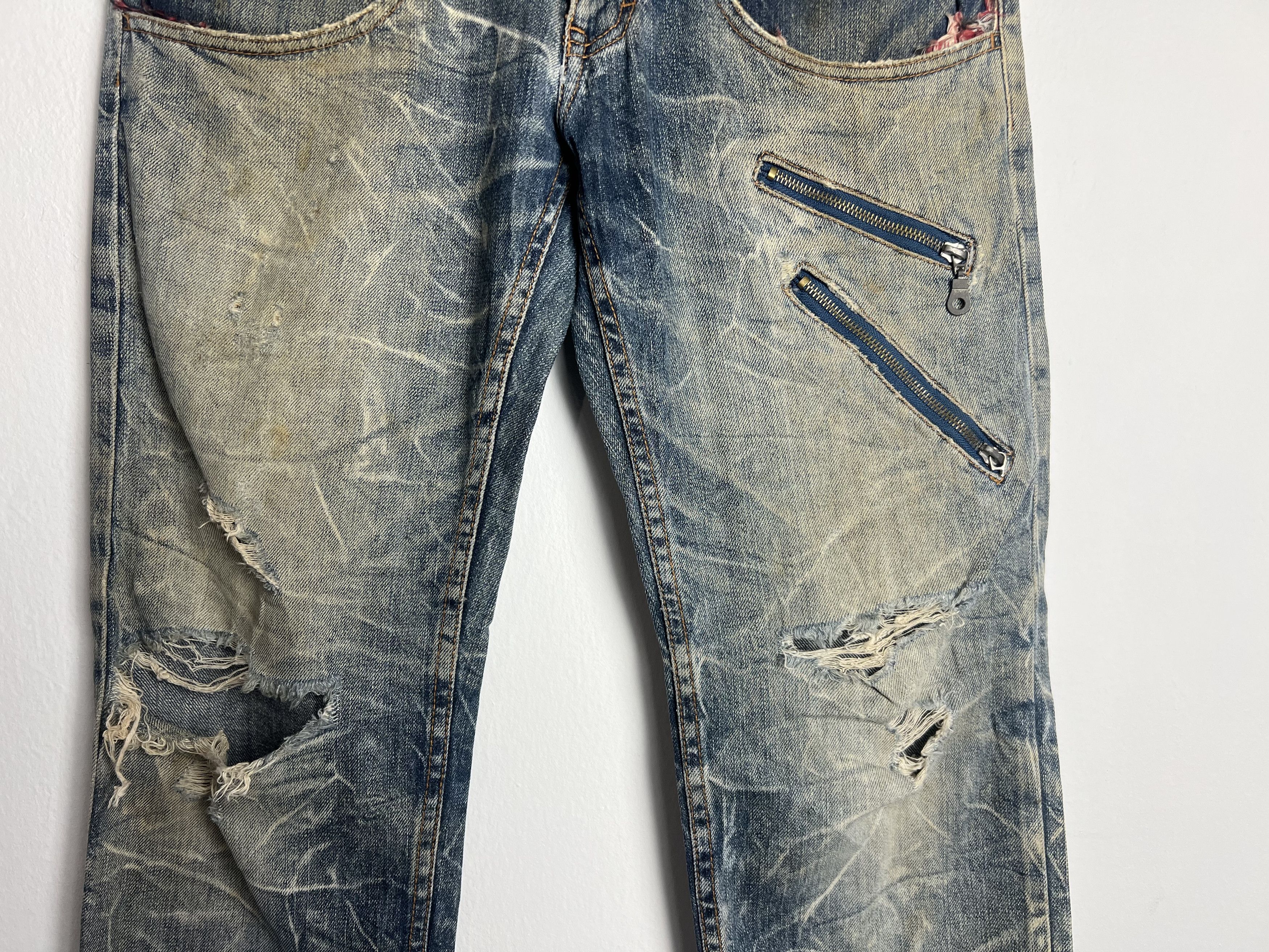 Unsound Rags Nylaus Double Waist Distressed Clawmark Denim Jeans Size US 30 / EU 46 - 4 Thumbnail