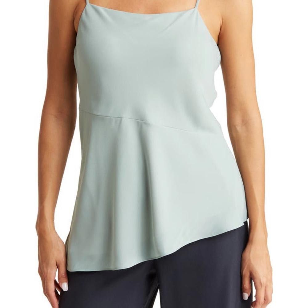 Theory Silver Mint Green Camisole Tank Asymmetric Small
