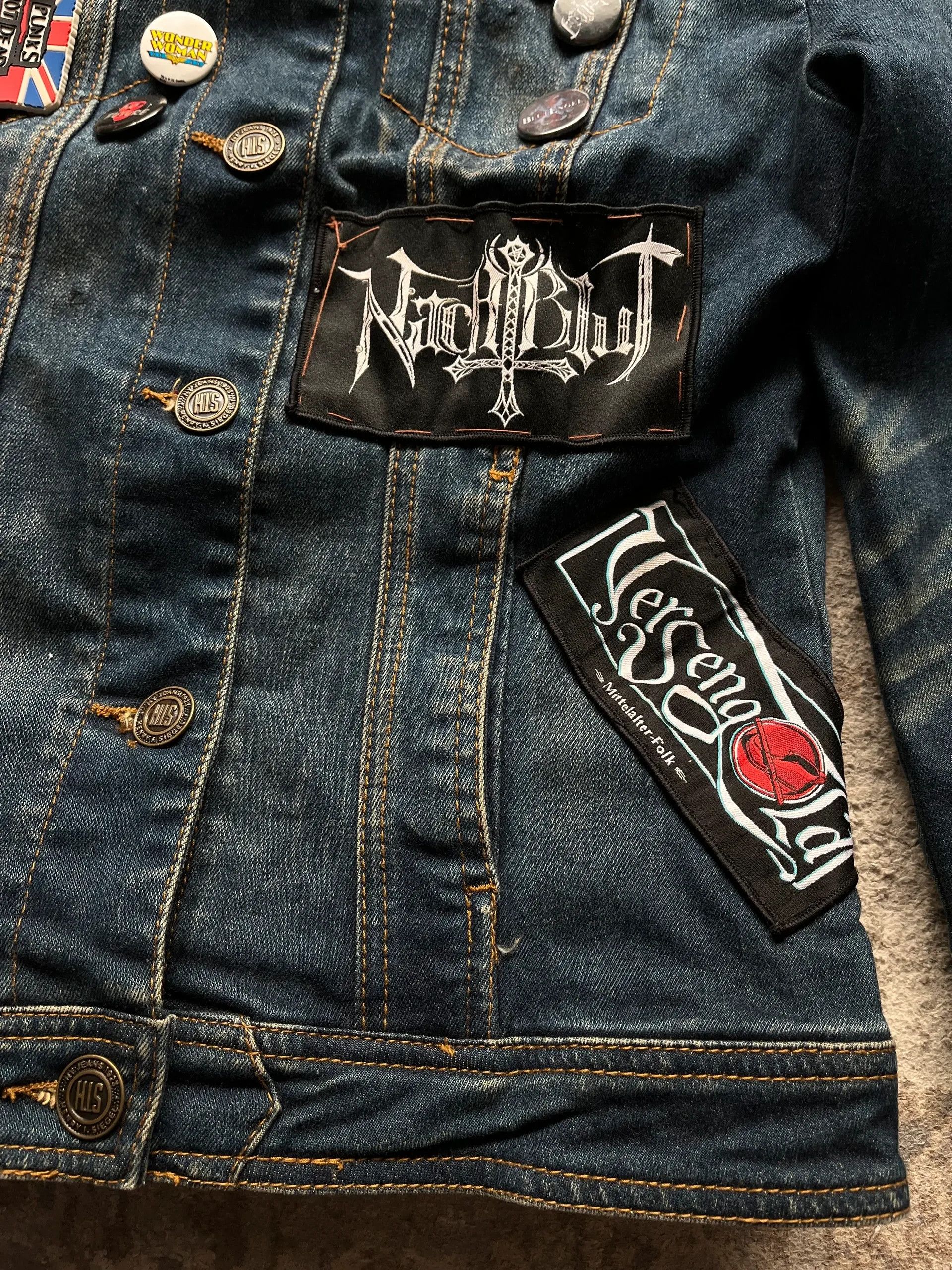 Other HIS Denim Jacket Rock Band Patch Work Sz M Rare Size US M / EU 48-50 / 2 - 5 Thumbnail