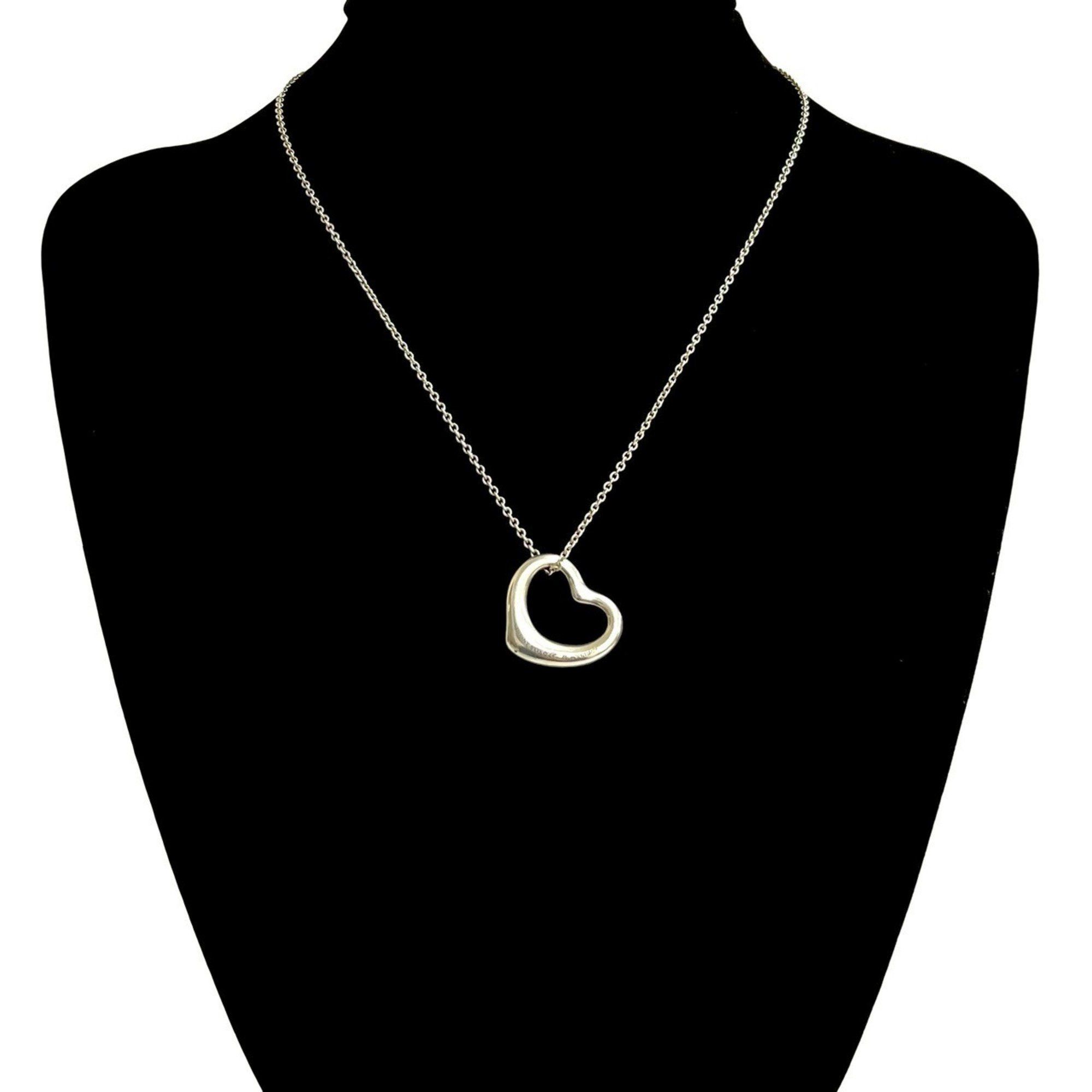 Tiffany & Co. TIFFANY & Co. Tiffany Open Heart Motif Sterling Silver 925 Necklace Pendant 2075b Size ONE SIZE - 1 Thumbnail