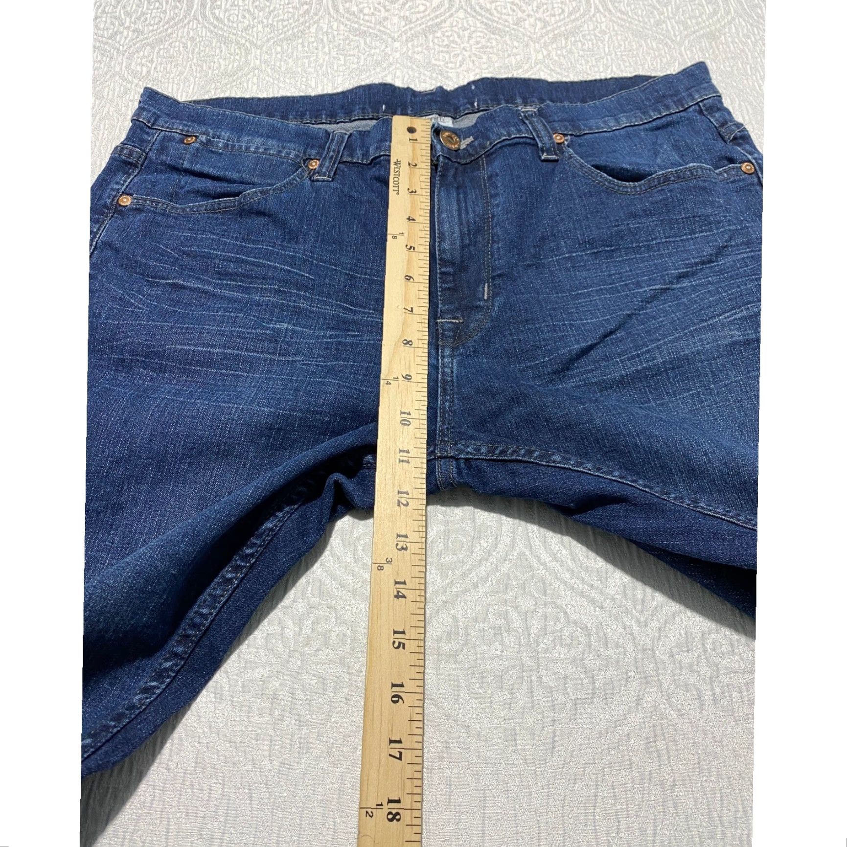 Denime Paper Denim & Cloth Jeans Mens 36x30 Blue Straight Leg Dark Wash Stretch Denim 5-Pocket Regular Men's Utility 90s Jeans Size US 36 / EU 52 - 6 Thumbnail