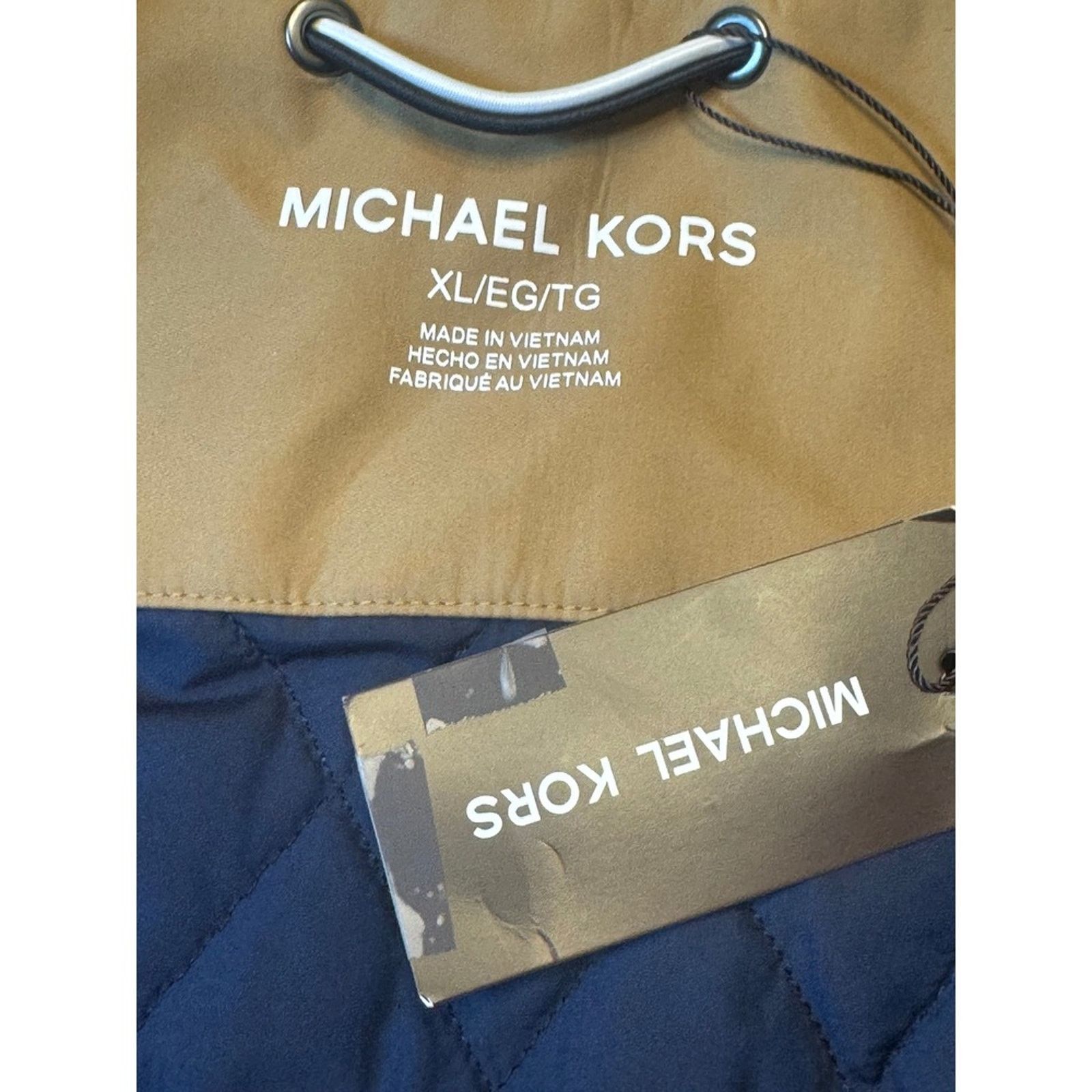 Michael Kors Michael Kors Varsity Jacket XL – Tan & Navy Bomber Coat NWT Size US XL / EU 56 / 4 - 5 Thumbnail