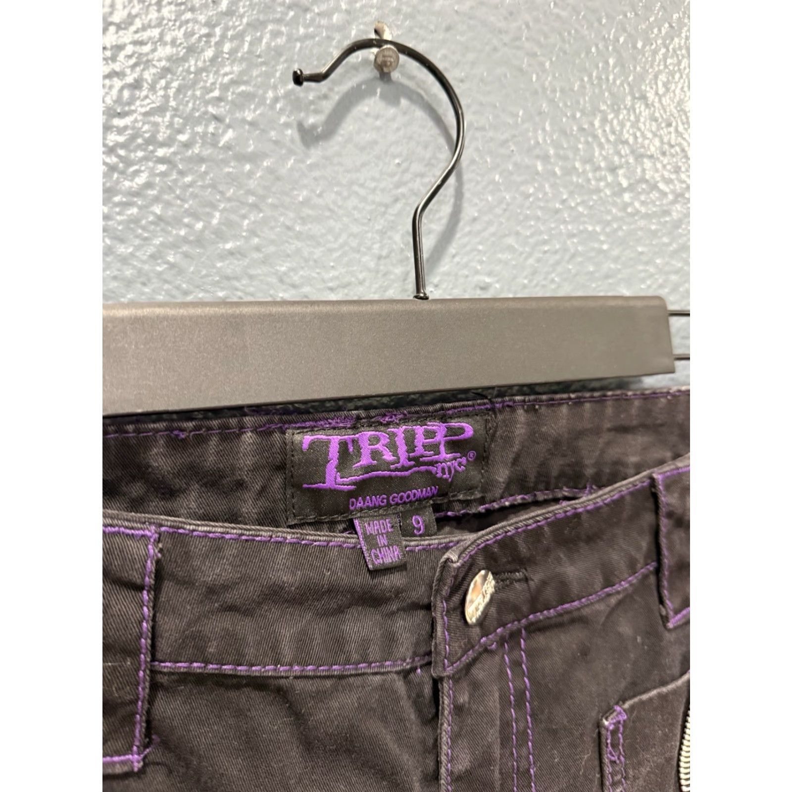 Tripp NYC VINTAGE TRIPP NYC Y2K Black Purple Raver Goth Grunge Pants Women’s Size 9 Cargo Size 30" / US 8 / IT 44 - 2 Thumbnail