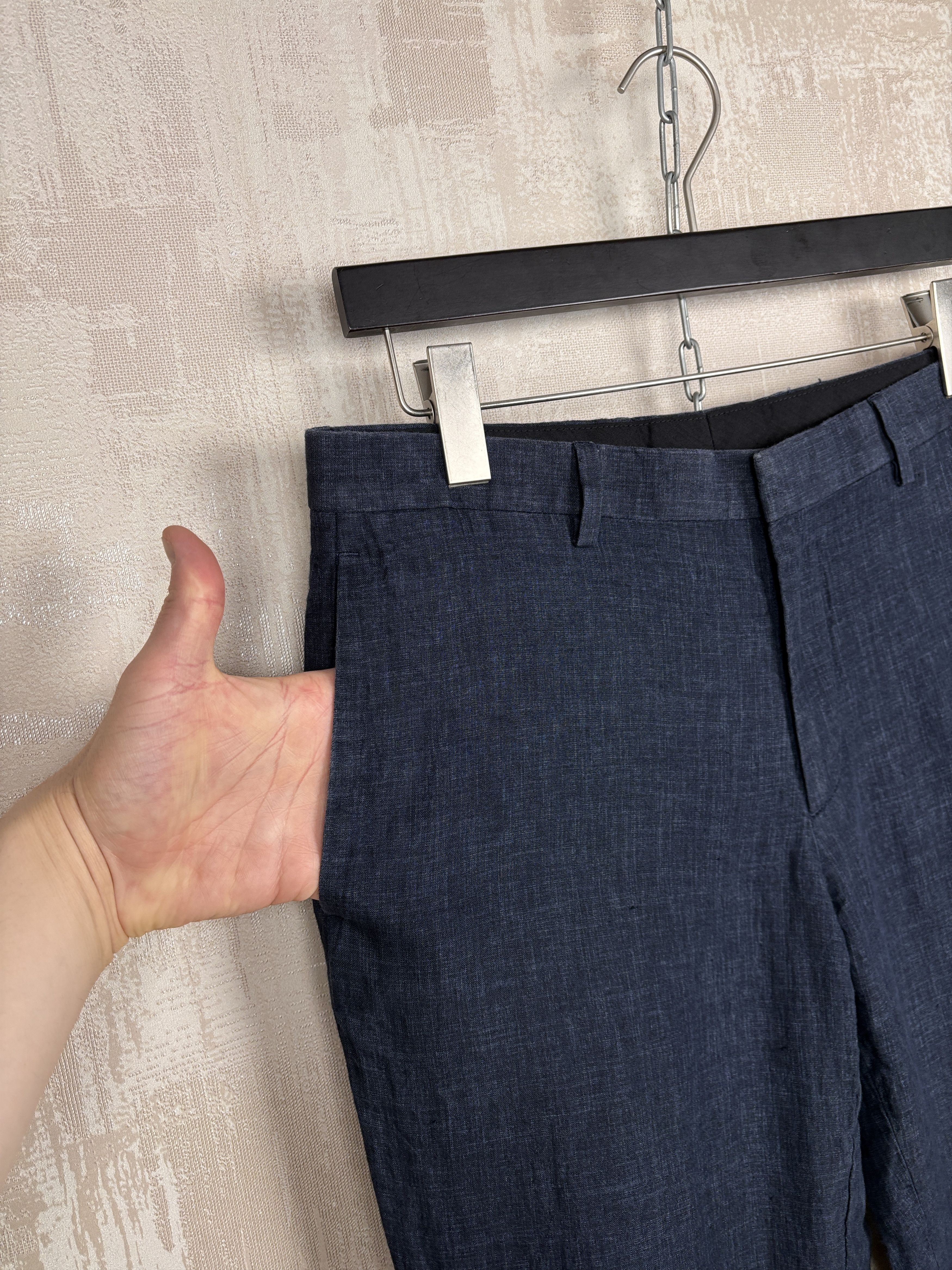Cos COS Linen Chino Pants Men's Size EUR 48 (M) Navy Blue Size US 32 / EU 48 - 3 Thumbnail