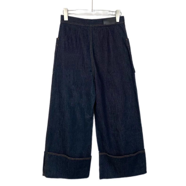 Fendi FENDI Deep blue cotton denim wide-leg trousers Size 25" / US 0 / IT 36 - 2 Thumbnail