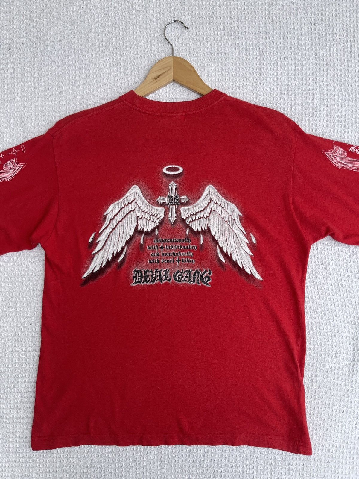 Affliction Rare🔥Vintage Devil Gang Bird Wing Cross ERD GRUNGE TEE Size US L / EU 52-54 / 3 - 10 Thumbnail