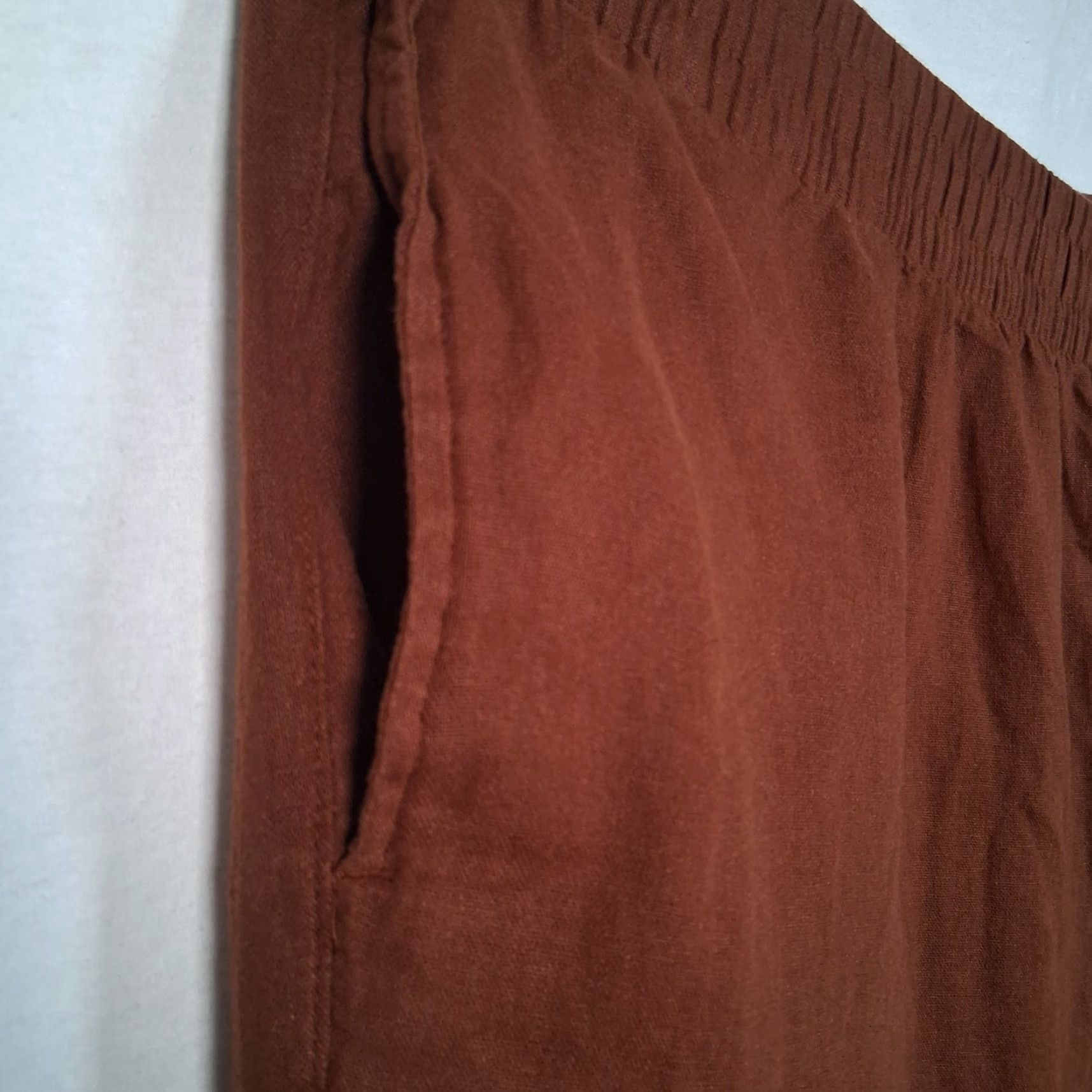 Old Navy Old Navy Navy Wide Leg Pants Plus Size 3X High Rise Brown Linen Blend Comfort Old Navy Comfort Pockets Size 40" / US 18 - 3 Thumbnail