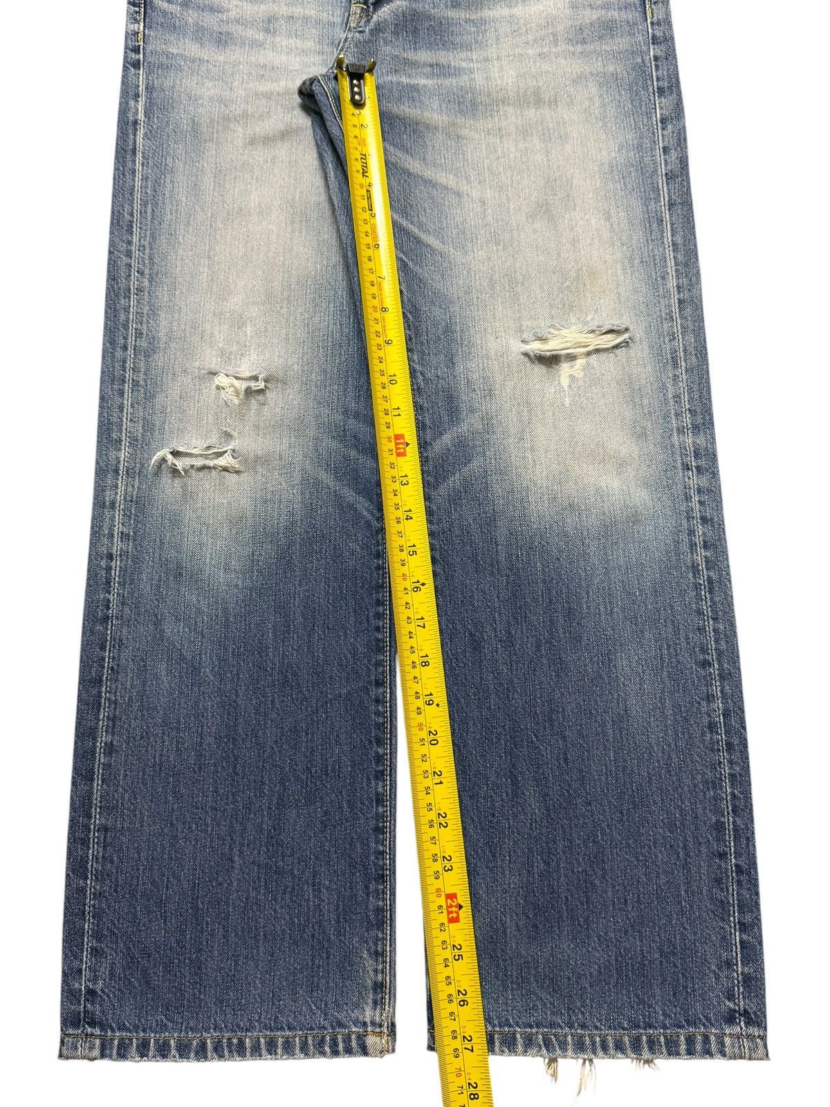 Uniqlo Vintage Y2K Japanese Uniqlo Blue Faded Wash Distress Loose Size US 32 / EU 48 - 10 Thumbnail