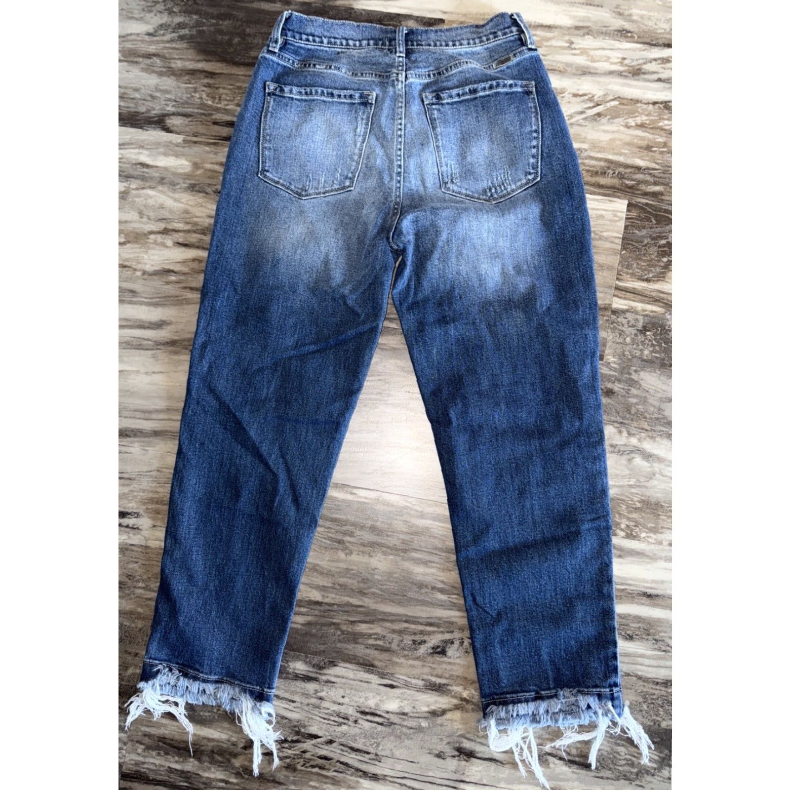 Vintage VINTAGE KanCan Estilo High Rise Jeans Women’s 28 Blue Denim Wide Leg 5-Pocket Stretch Raw Hem Womens Jeans Size 28" / US 6 / IT 42 - 2 Thumbnail