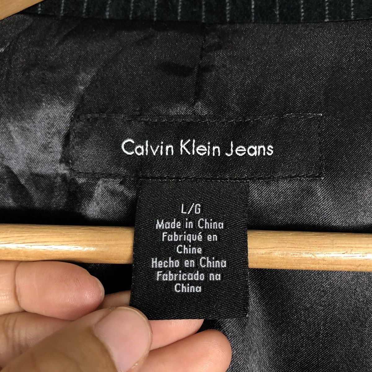 Calvin Klein × Japanese Brand × Vintage 📌Cropped Biker Velvet Jacket Calvin Klein Jeans Striped Size US L / EU 52-54 / 3 - 18 Thumbnail