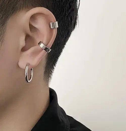 Other 3Pcs Punk Silver Color Ear Cuffs Size ONE SIZE - 3 Thumbnail