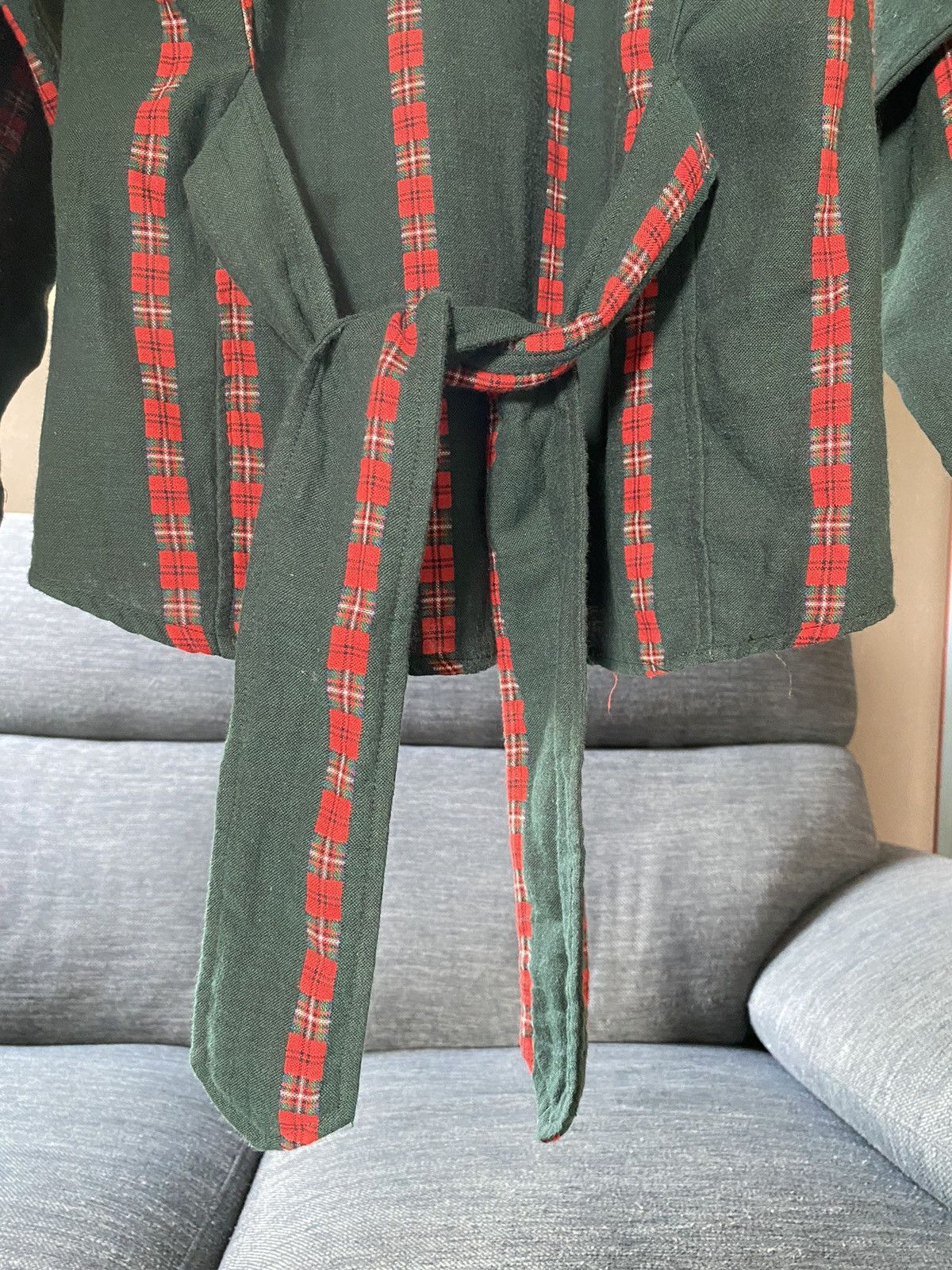 Designer × Vintage NARA CAMICE Green Long-Sleeve Shirt with Red Stripes Size M / US 6-8 / IT 42-44 - 15 Thumbnail