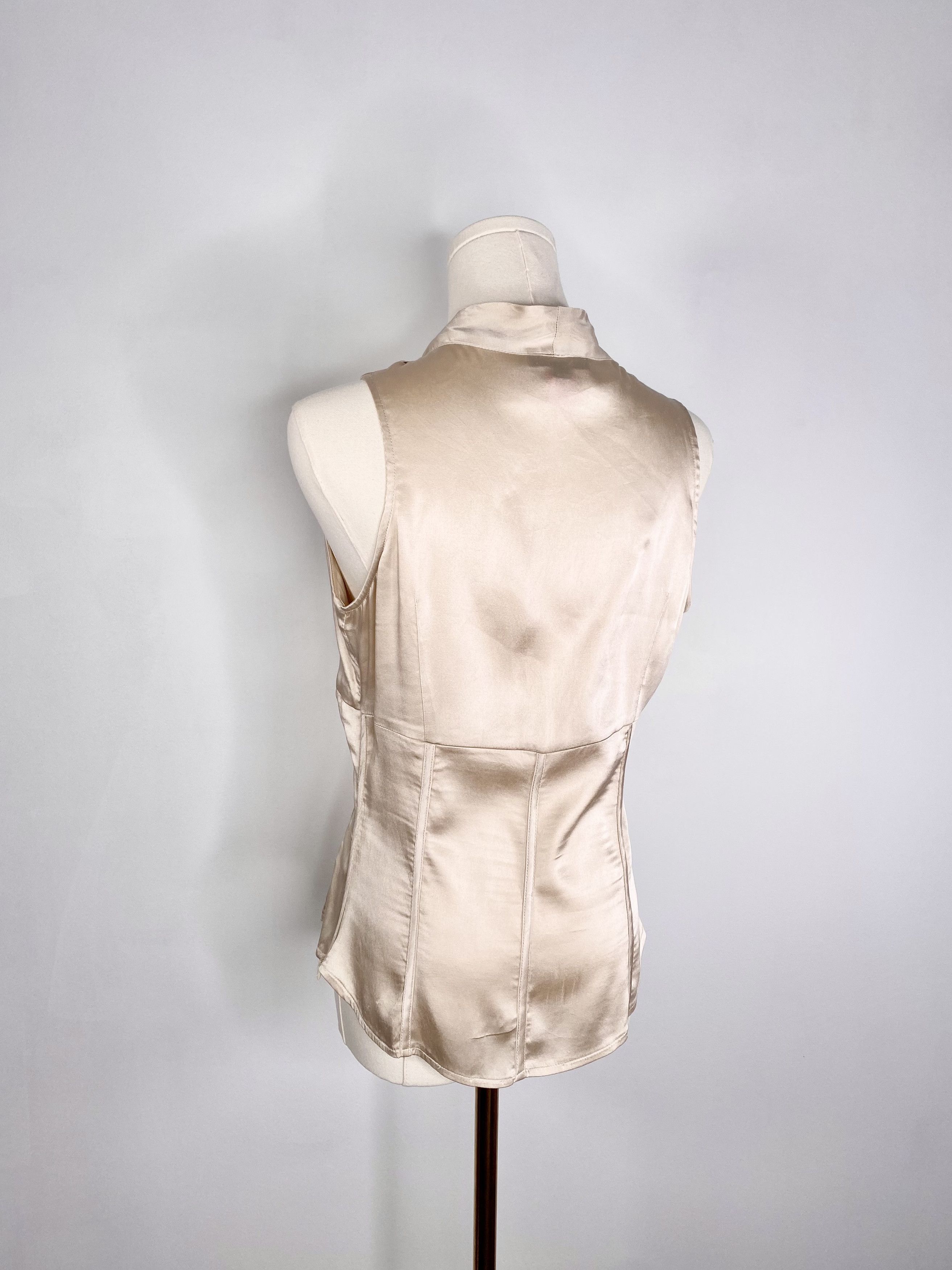 Adolfo Dominguez Adolfo Dominguez - Silk beige ribbon blouse Size XS / US 0-2 / IT 36-38 - 3 Thumbnail