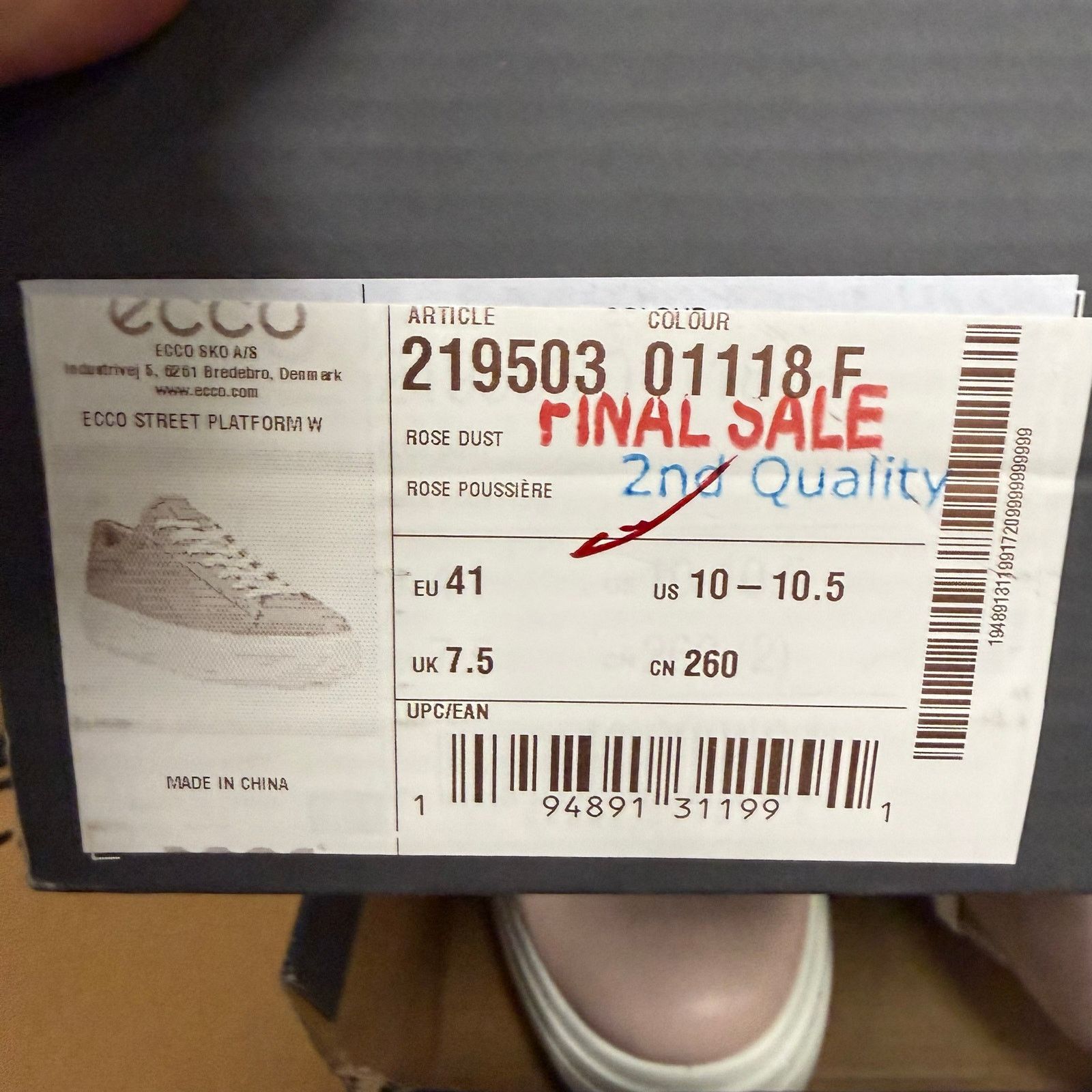 Ecco ECCO WOMEN'S 41 STREET PLATFORM SNEAKER ROSE DUST PINK NIB Size US 10 / IT 40 - 6 Thumbnail