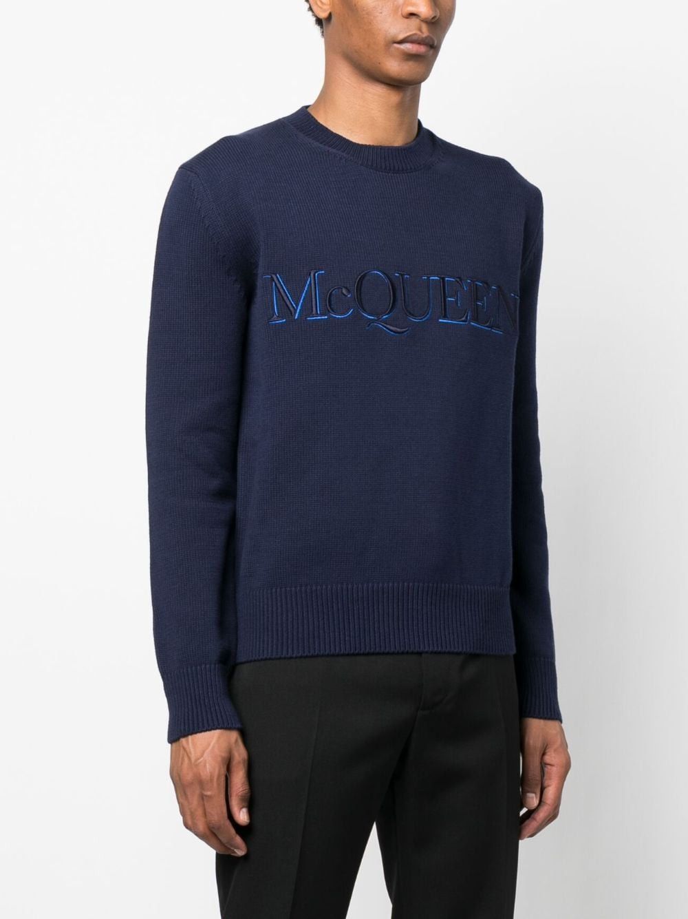 Alexander McQueen o1y1024 Sweater in Midnight Blue Size US M / EU 48-50 / 2 - 3 Thumbnail