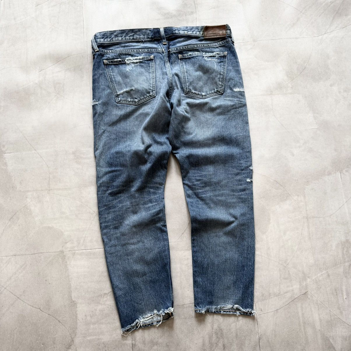Samurai Jeans Archive Japan Moussy Distressed Trashed Blue Jeans Y2K Size US 31 - 2 Thumbnail