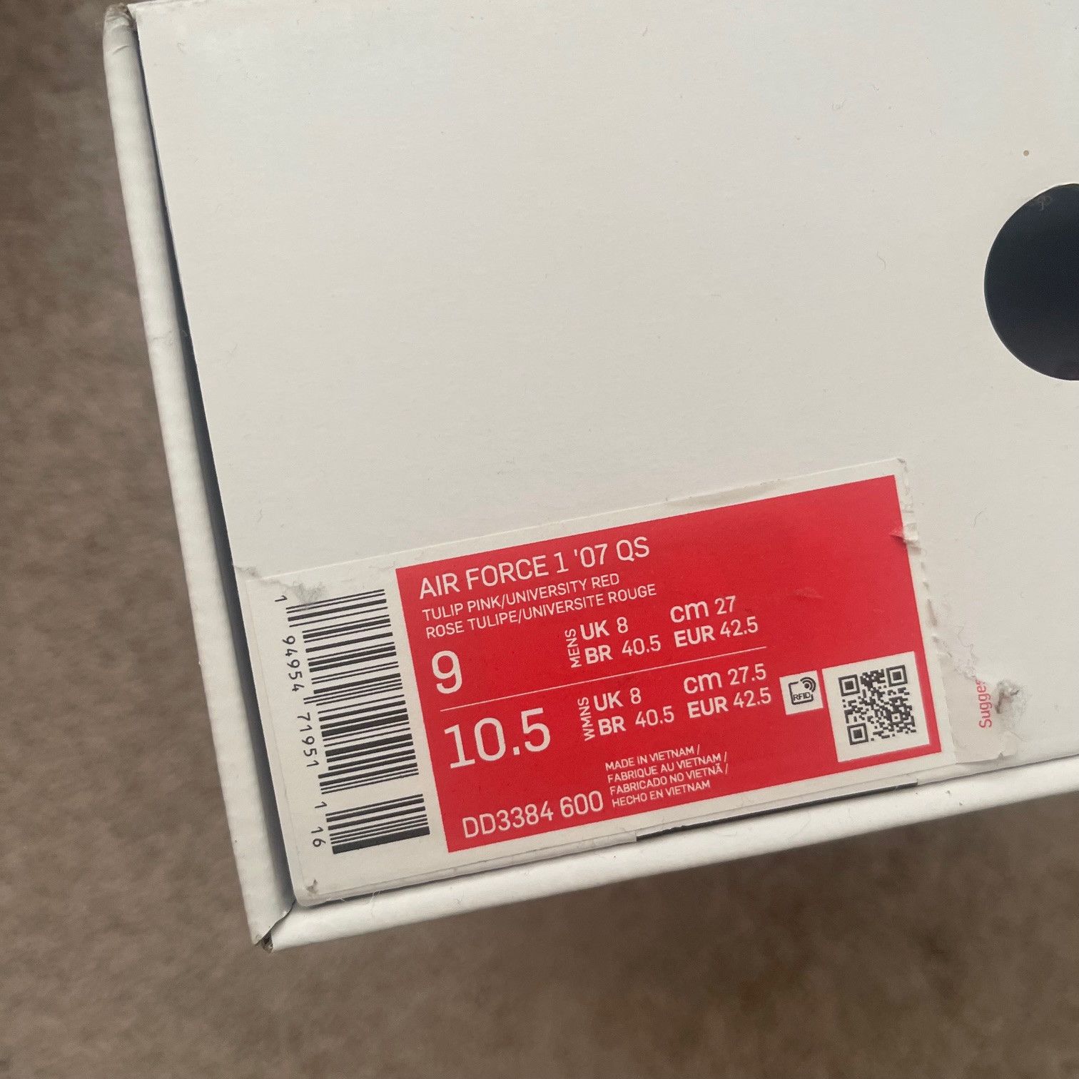 Nike Nike Air Force 1 07 Valentine’s Day NEW Size US 9 / EU 42 - 6 Thumbnail