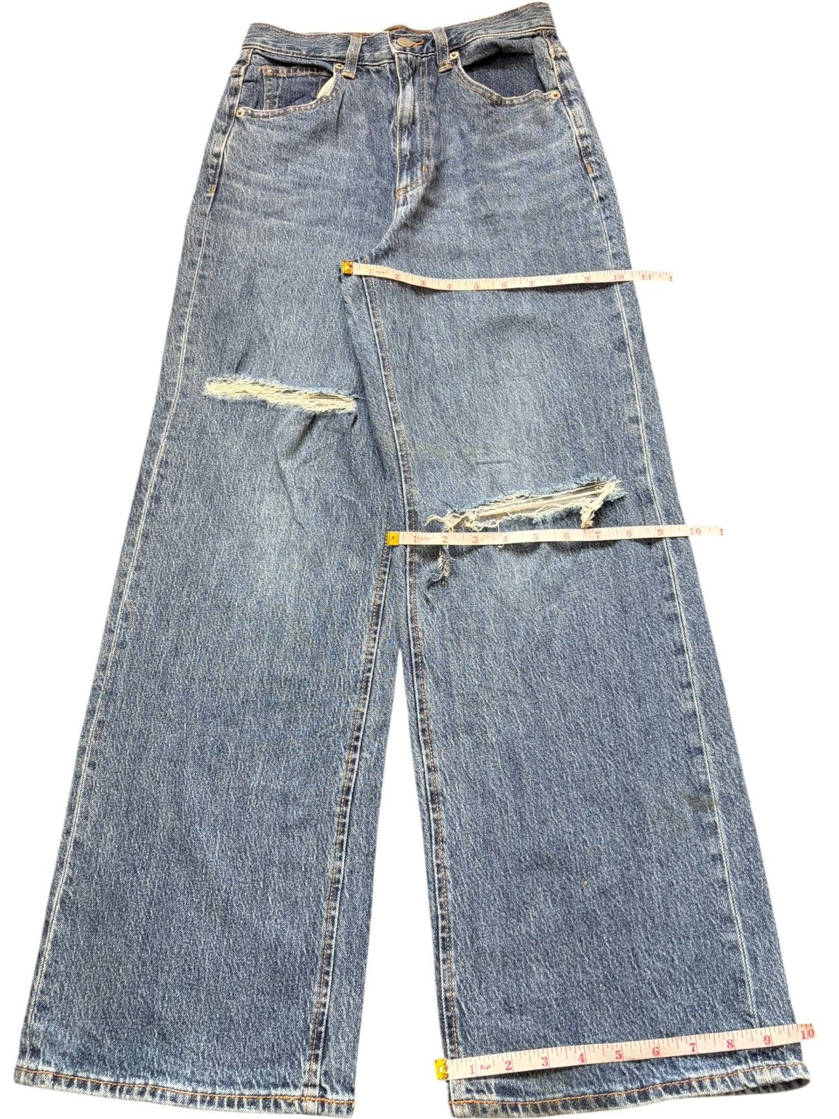 GU Vintage Gu Blue Wash Distressed Baggy Jeans Size 25" / US 0 / IT 36 - 8 Thumbnail
