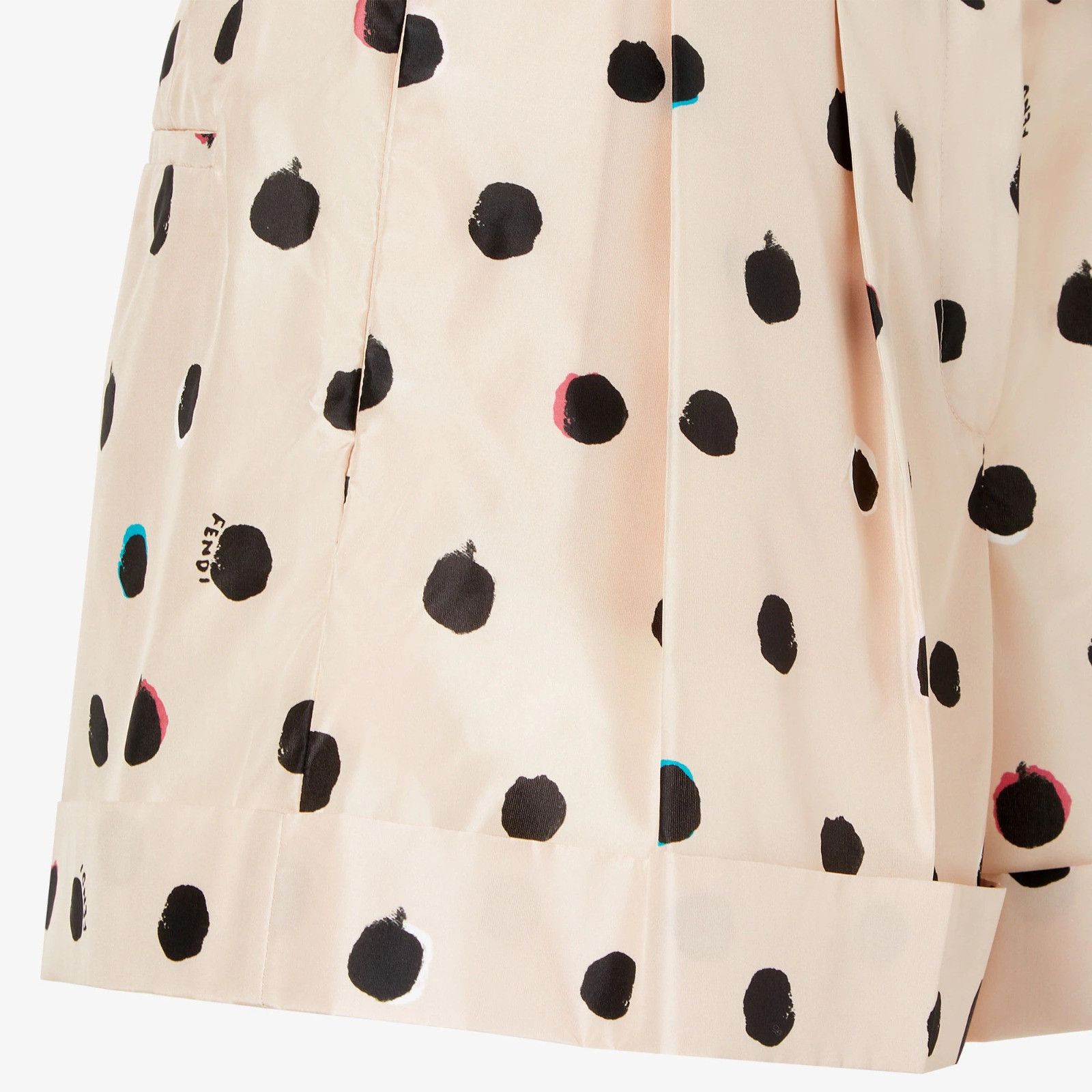 Fendi os11x0526 Polka Dots Silk Pleated Short in Pink/Black Size 27" / US 4 / IT 40 - 2 Thumbnail