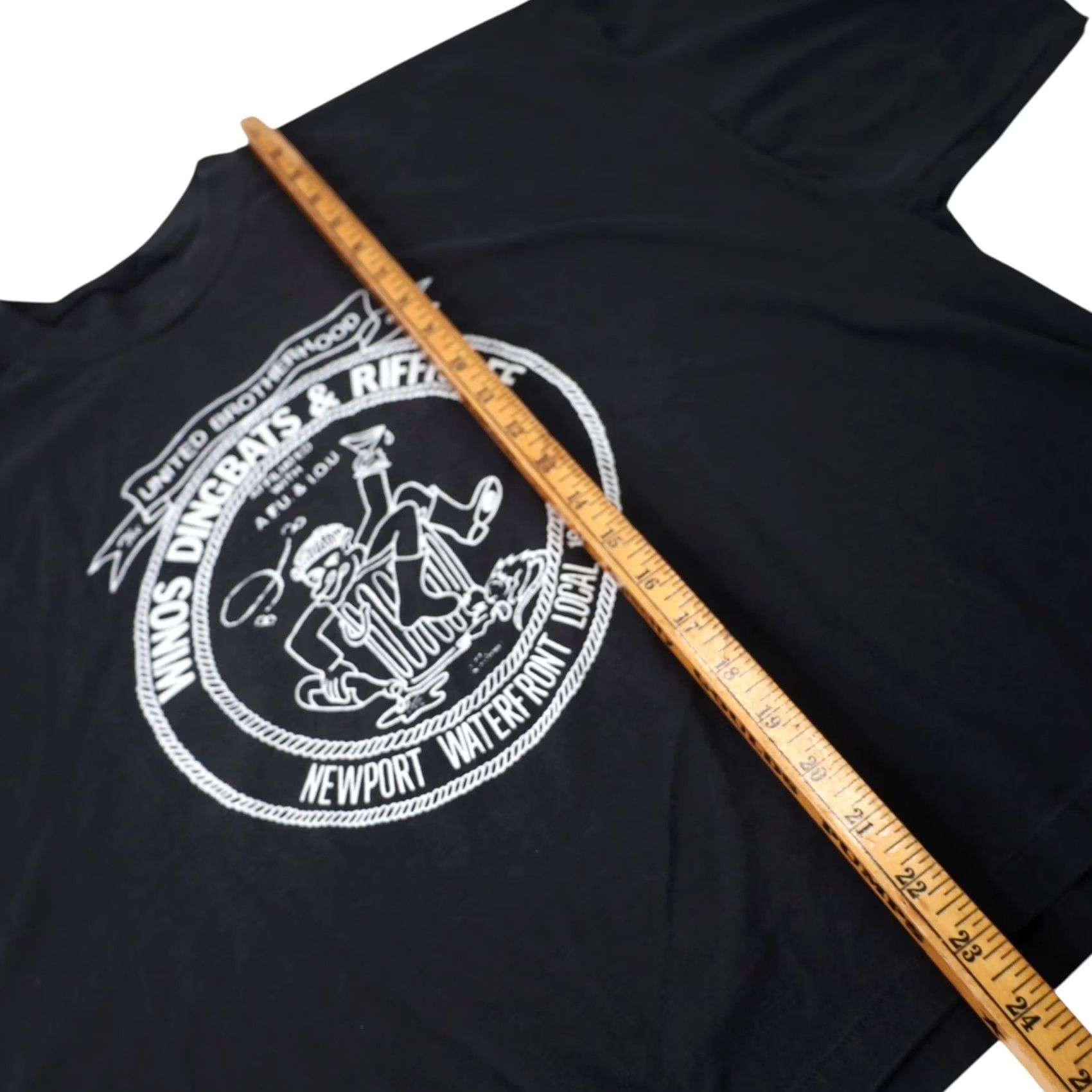 GRAFF VINTAGE Brotherhood of Winos, Dingbats, and Riff Raff Graphic Crop T Shirt XL Black Mens Size US XL / EU 56 / 4 - 8 Thumbnail