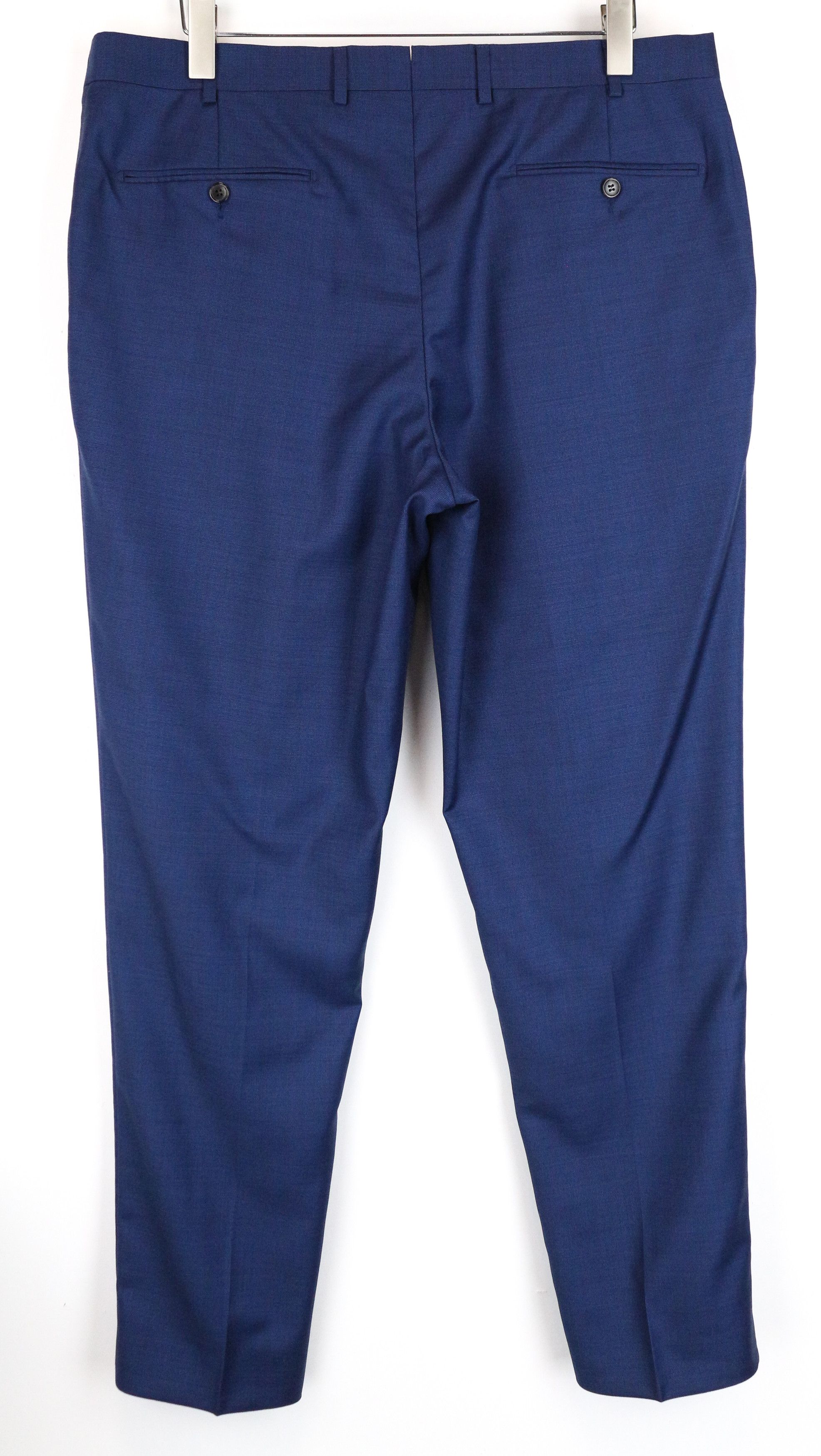 Suitsupply UK40R Blue Wool Pleated Lined Trousers 61274 Size 40R - 2 Thumbnail