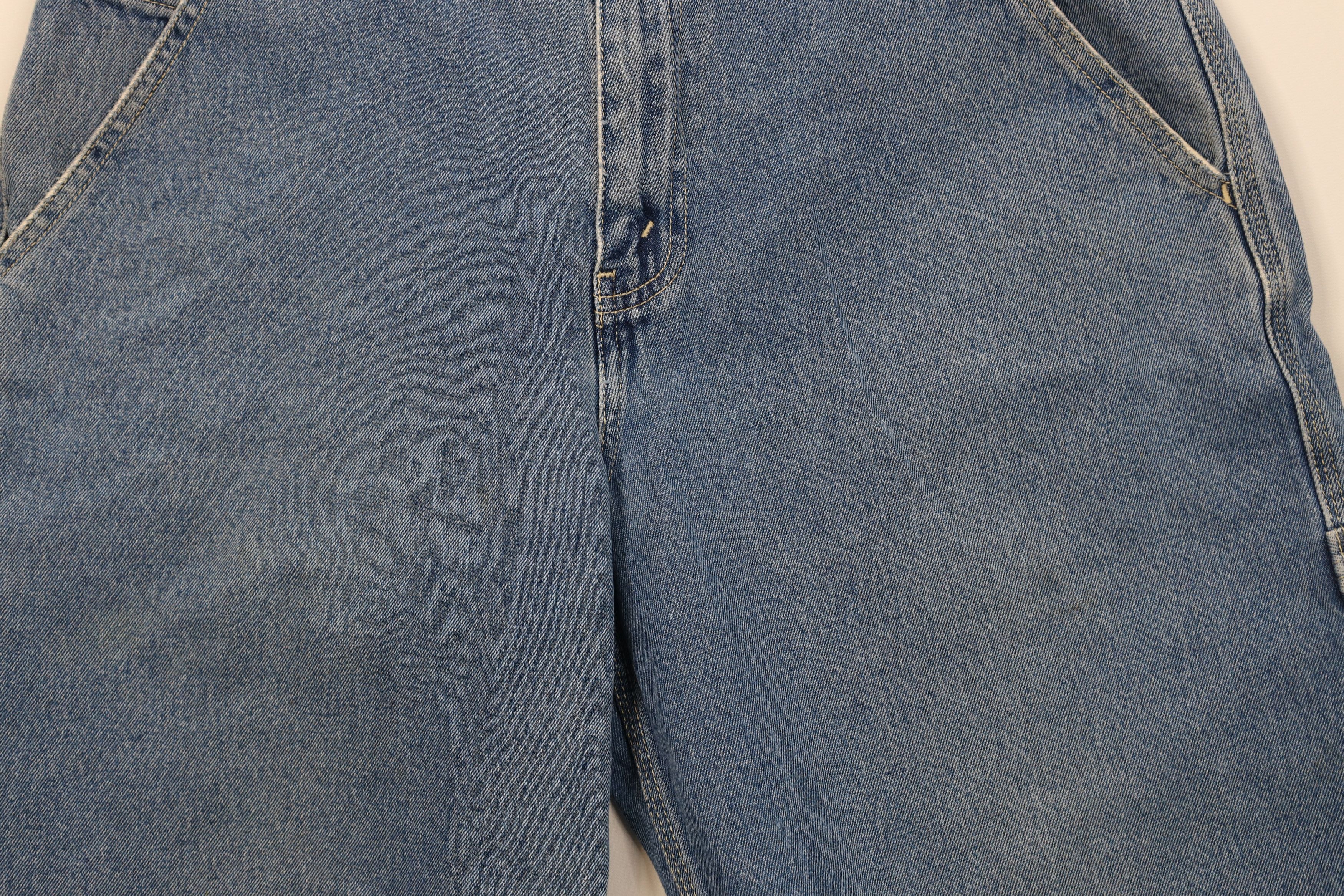 Levi's Vintage Y2K 2002 Dungaree Denim Jean Shorts Jorts Blue Size US 31 - 3 Thumbnail