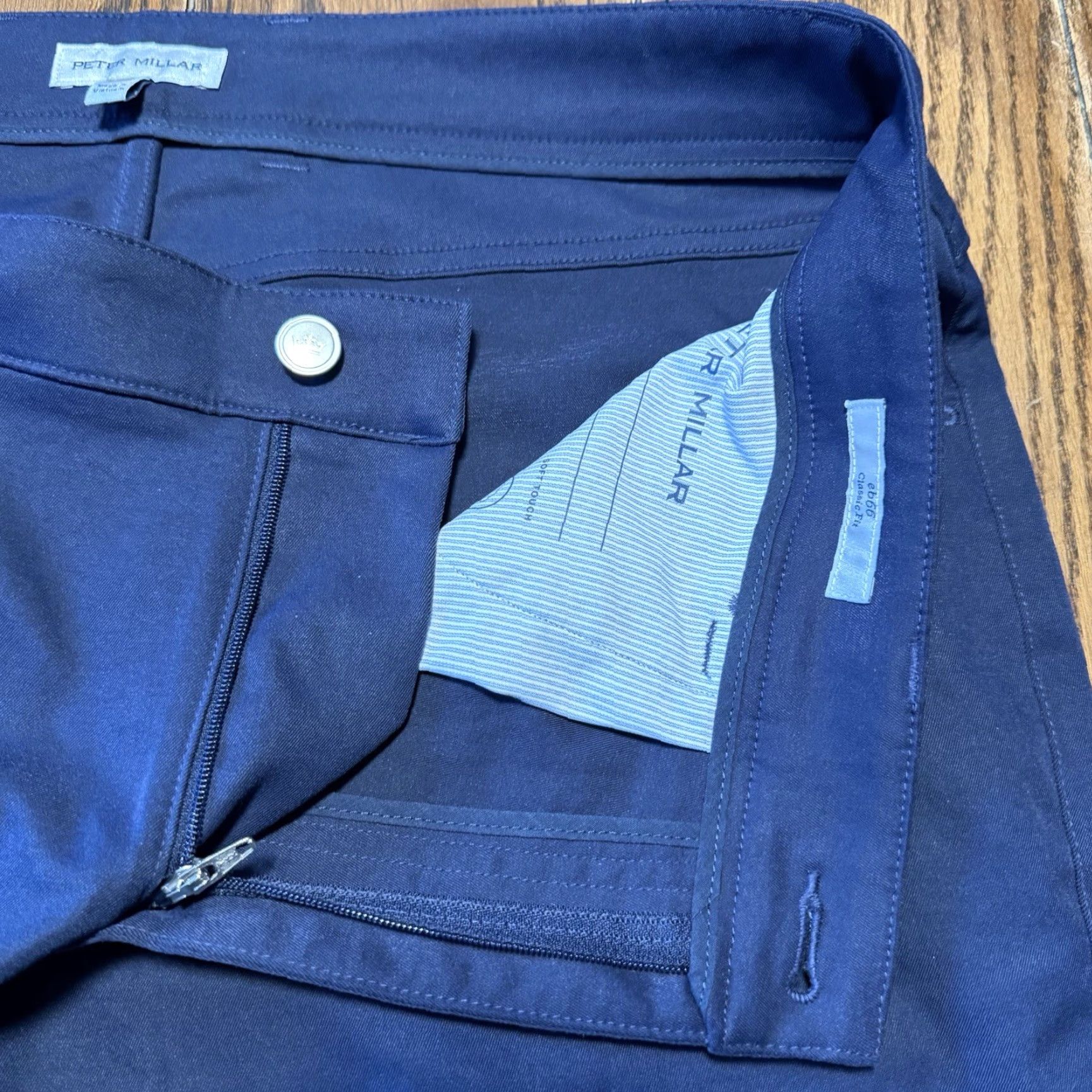 Peter Millar Peter Millar Crown Sport Mens Chino Golf Pants Straight Leg Flat Front Blue 35x30 Regular Menswear Golf Size US 35 - 6 Thumbnail
